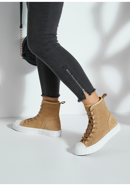 Elbsand Stiefelette, aus weichem Leder, High-Top-Sneaker, Schnür-Boots, Sommerstiefelette