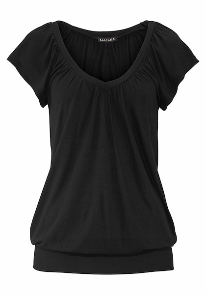 LASCANA V-Shirt, mit breitem Gummizugbund, T-Shirt mit V-Ausschnitt, Basic  » LASCANA | Bademode, Unterwäsche & Lingerie online kaufen