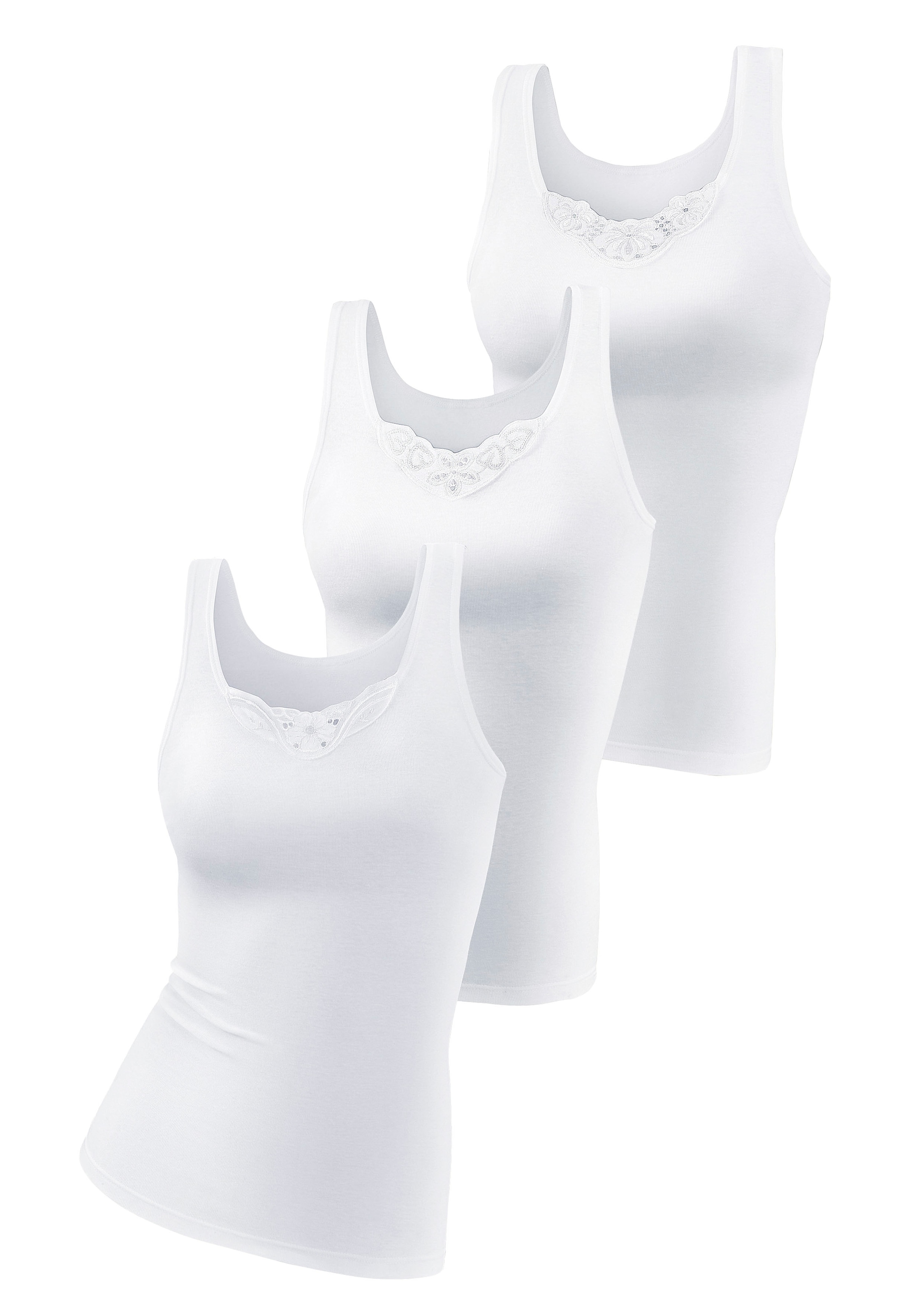 petite fleur Unterhemd, (3er-Pack), aus reiner Baumwolle, Tanktop, Unterziehshirt