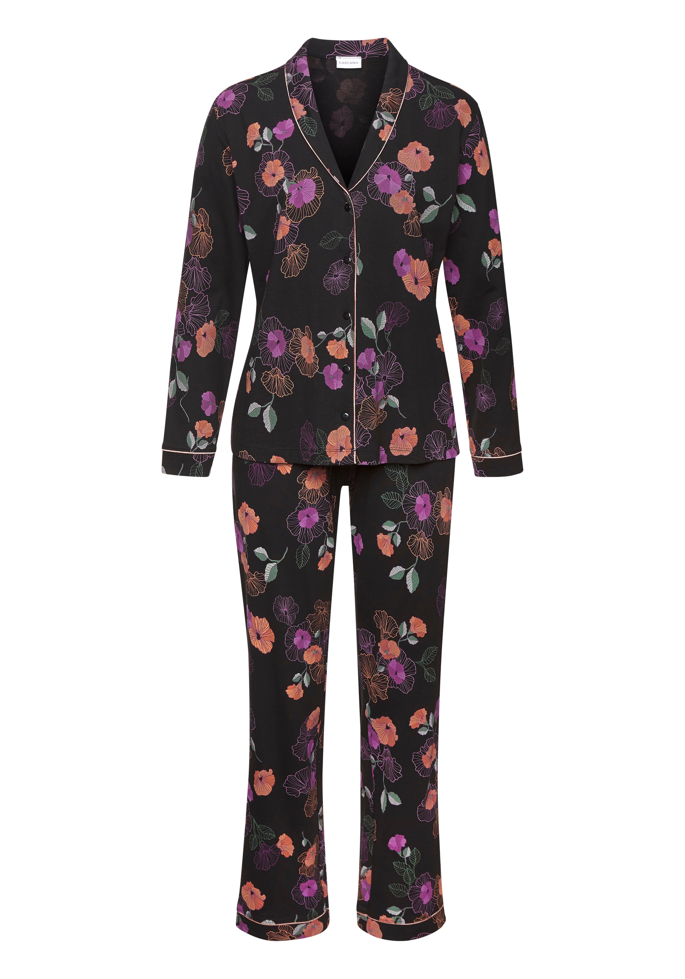 Vivance Dreams Pyjama, (2 tlg.), mit Blumen-Druck