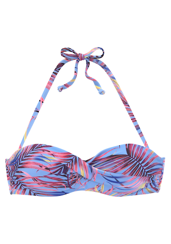 LASCANA Bügel-Bandeau-Bikini-Top »Breese«, im tropischen Design