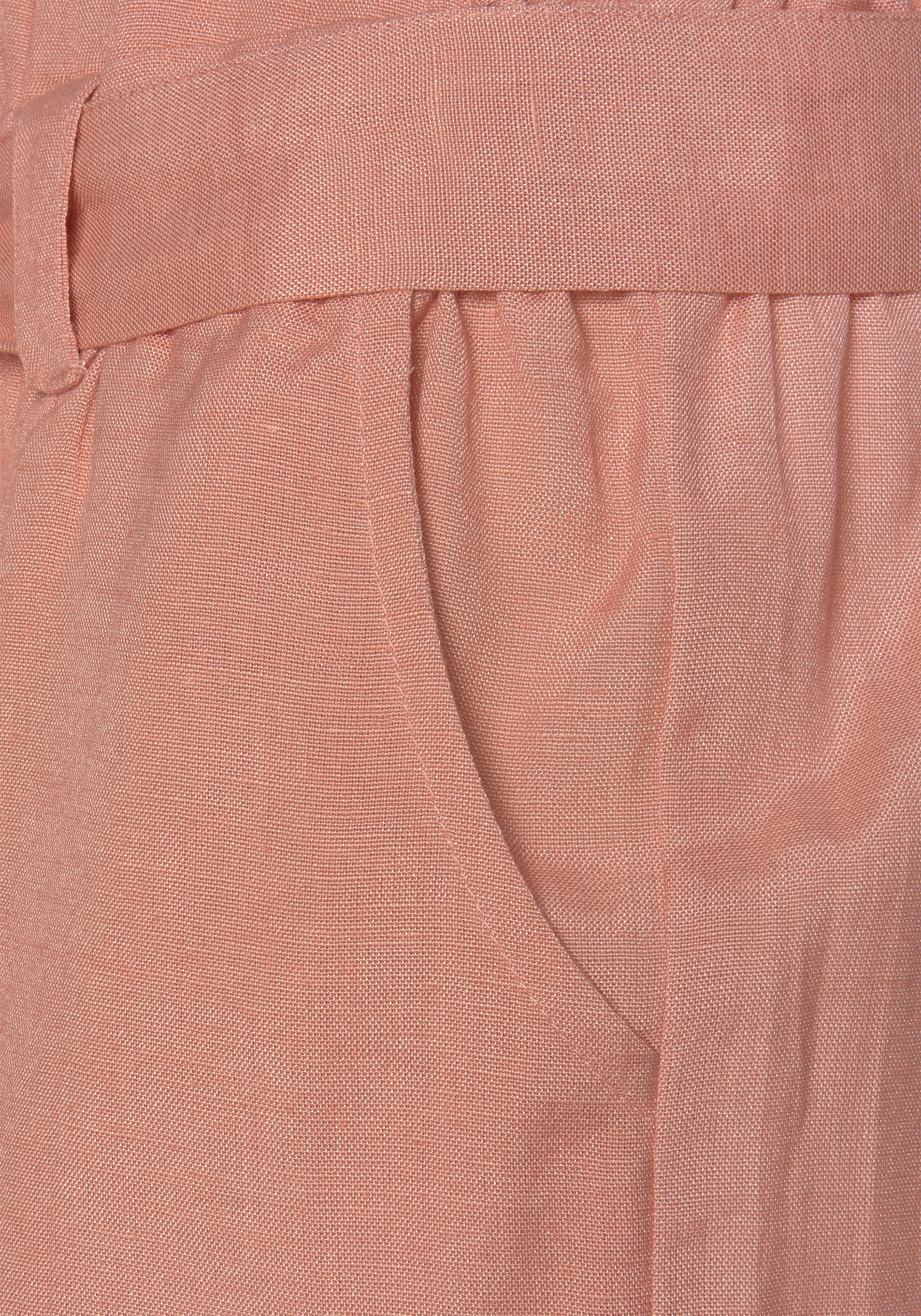 LASCANA Shorts, | im online » (mit & Paperbag-Stil kaufen Bademode, Bindegürtel), aus LASCANA Unterwäsche Lingerie Leinenmix