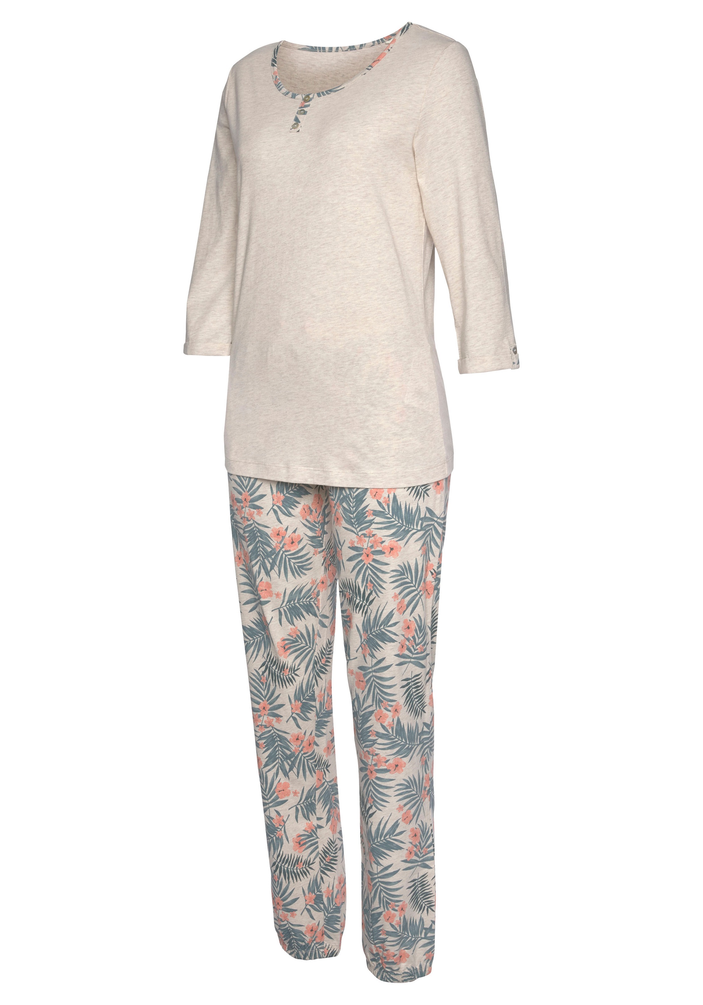 LASCANA Pyjama, (2 tlg., online kaufen Unterwäsche Lingerie & » gemusterter mit Bademode, LASCANA | Hose 1 Stück)