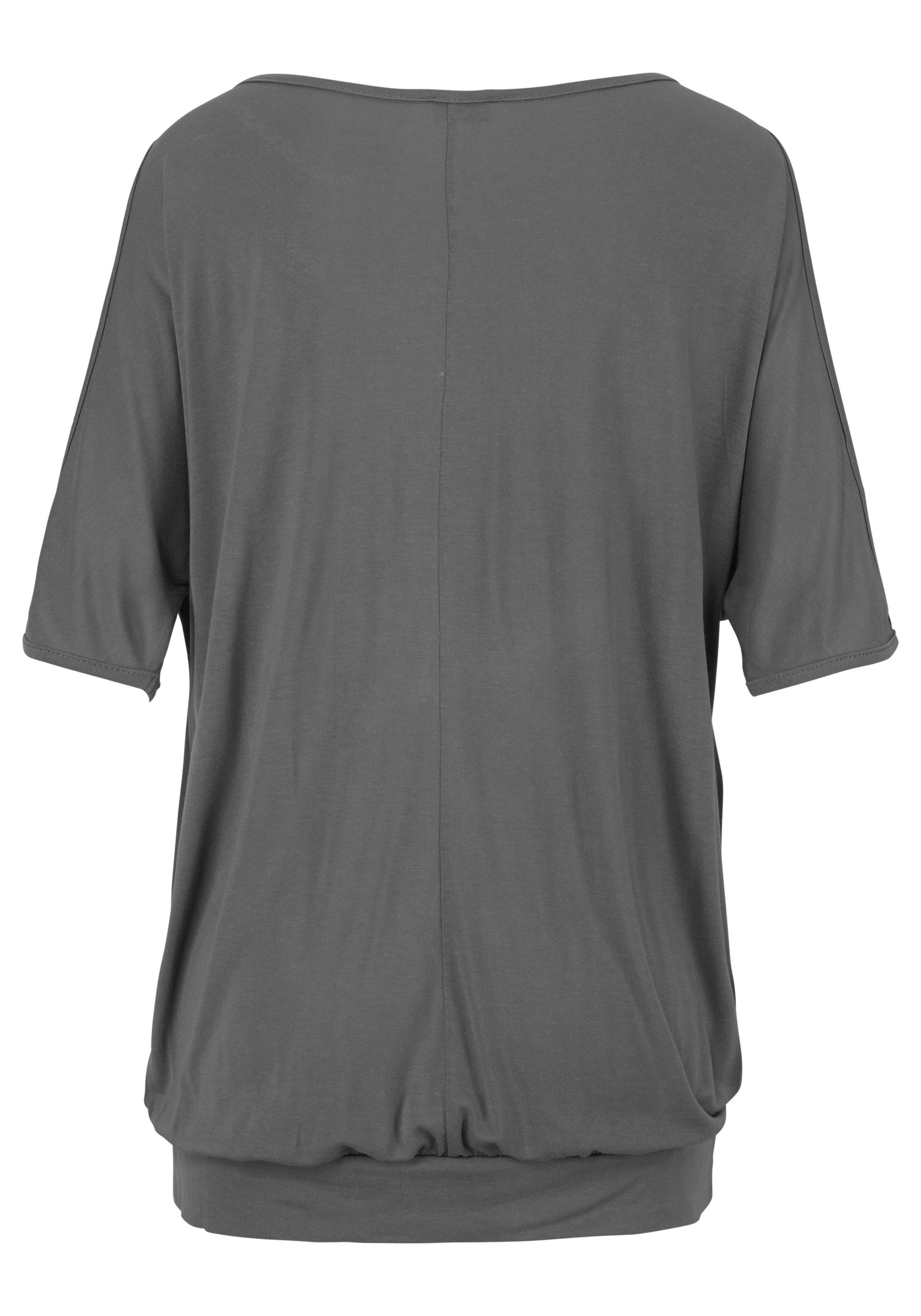 LASCANA Strandshirt, mit Lingerie | schulterfrei Unterwäsche » kaufen den online LASCANA an Ärmeln, Schlitzen Kurzarmshirt, Bademode, 