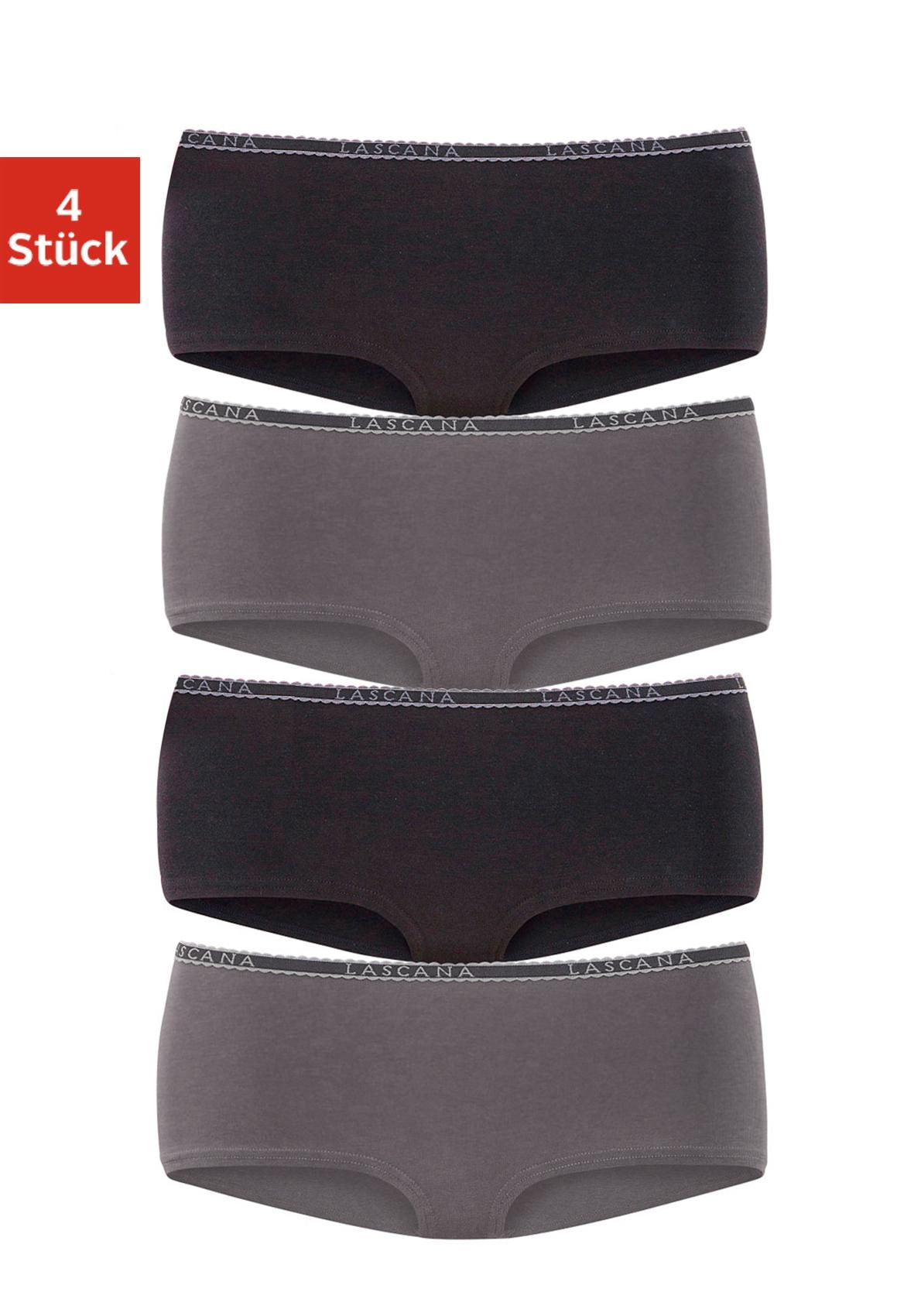 LASCANA aus (Packung, Lingerie online Unterwäsche Panty, kaufen elastischer LASCANA Baumwoll-Qualität | & Bademode, 4 » St.),