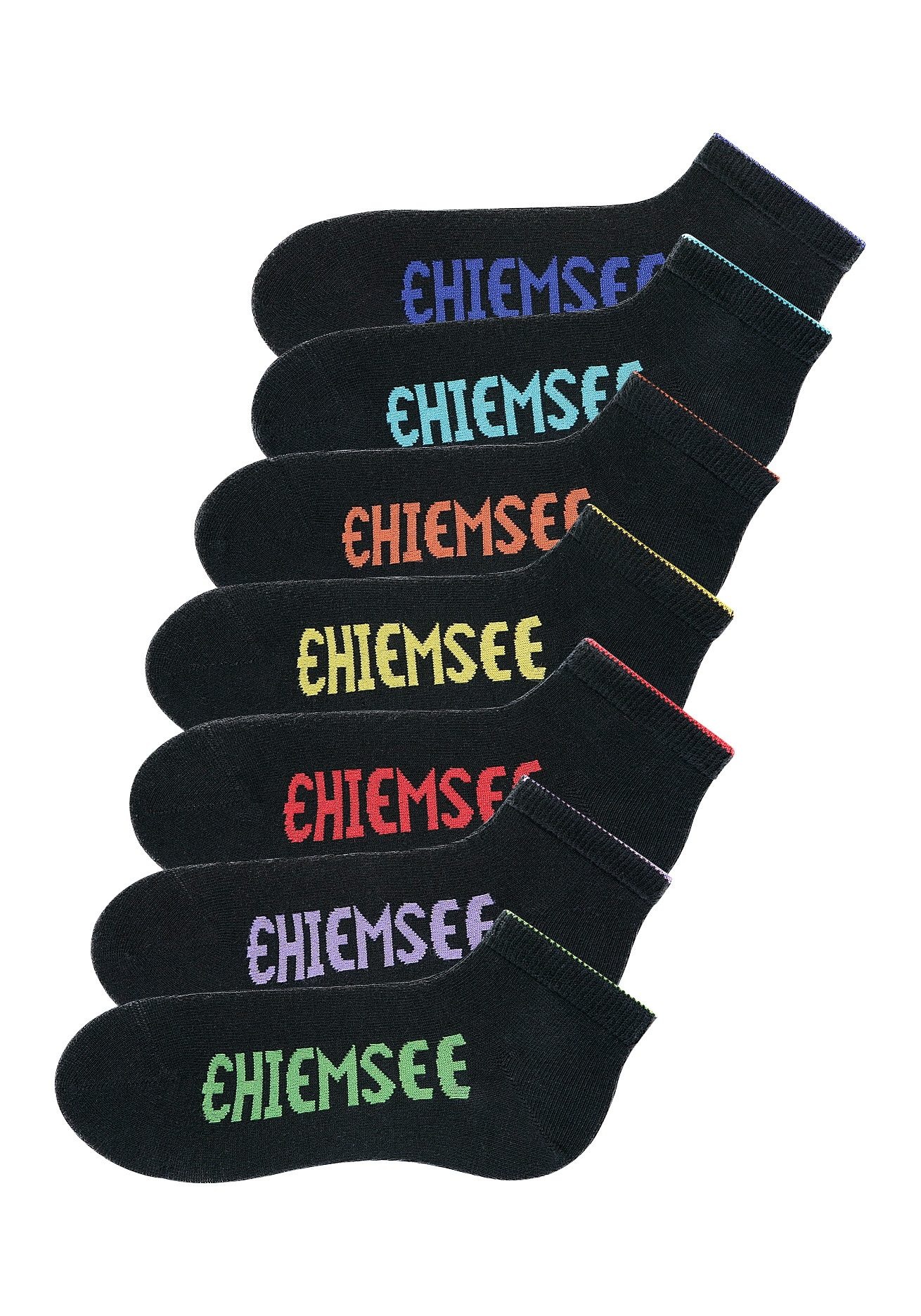 Chiemsee Sneakersocken, (Set, 7 Paar), mit farbigen Logos