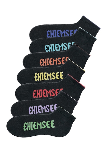 Chiemsee Sneakersocken, (Set, 7 Paar), mit farbigen Logos