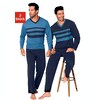le jogger® Pyjama, (Packung, 2 Stück), mit kontrastfarbigen Einsätzen vorn