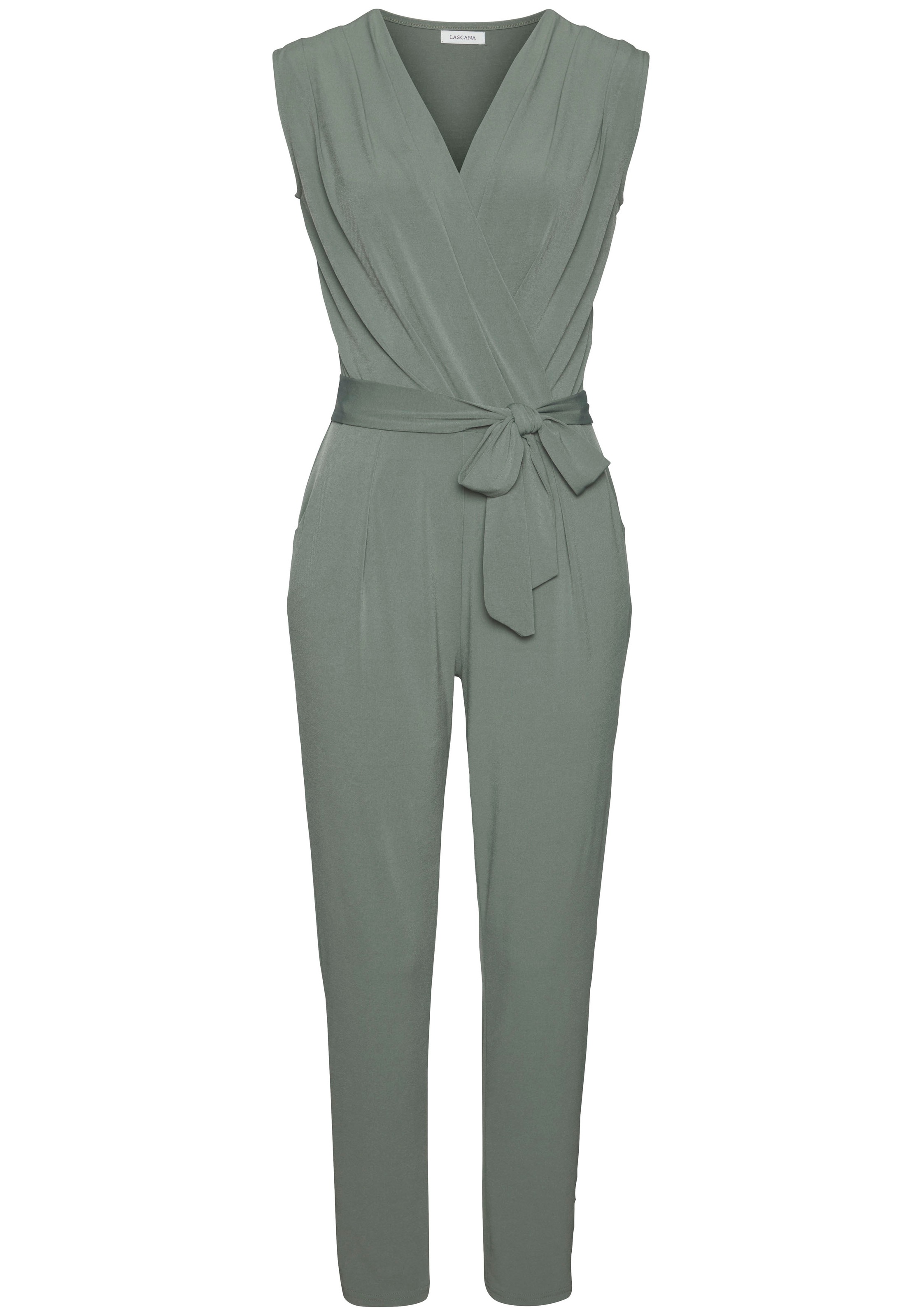 LASCANA Overall, (mit Bindegürtel), aus knitterfreier Ware, eleganter Jumpsuit in Wickeloptik, festlich