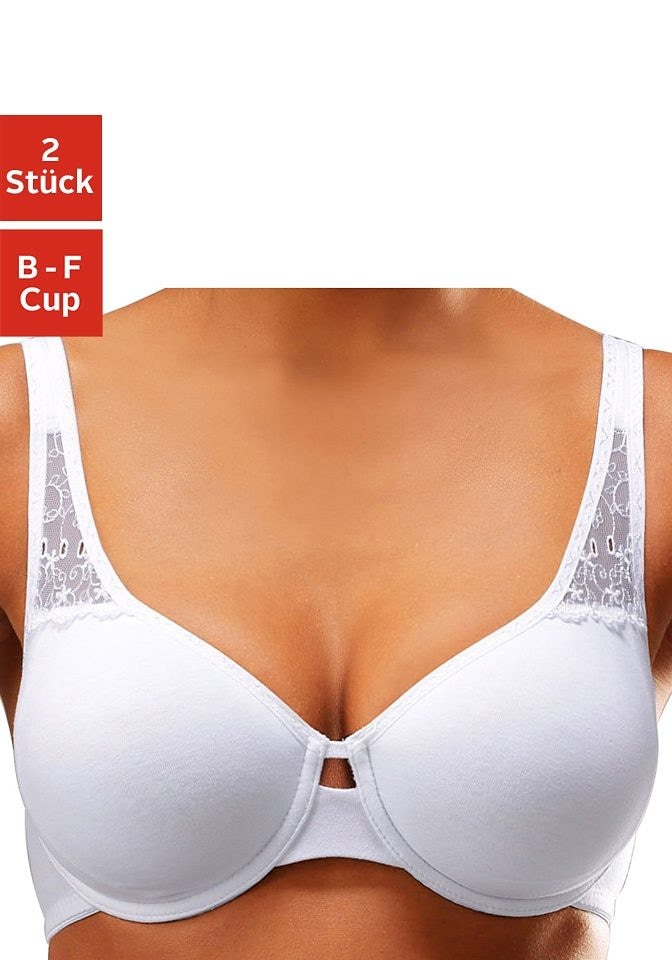 petite fleur T-Shirt-BH, (Packung, 2 Stück), aus weicher Baumwolle mit  Spitzeneinsätzen » LASCANA