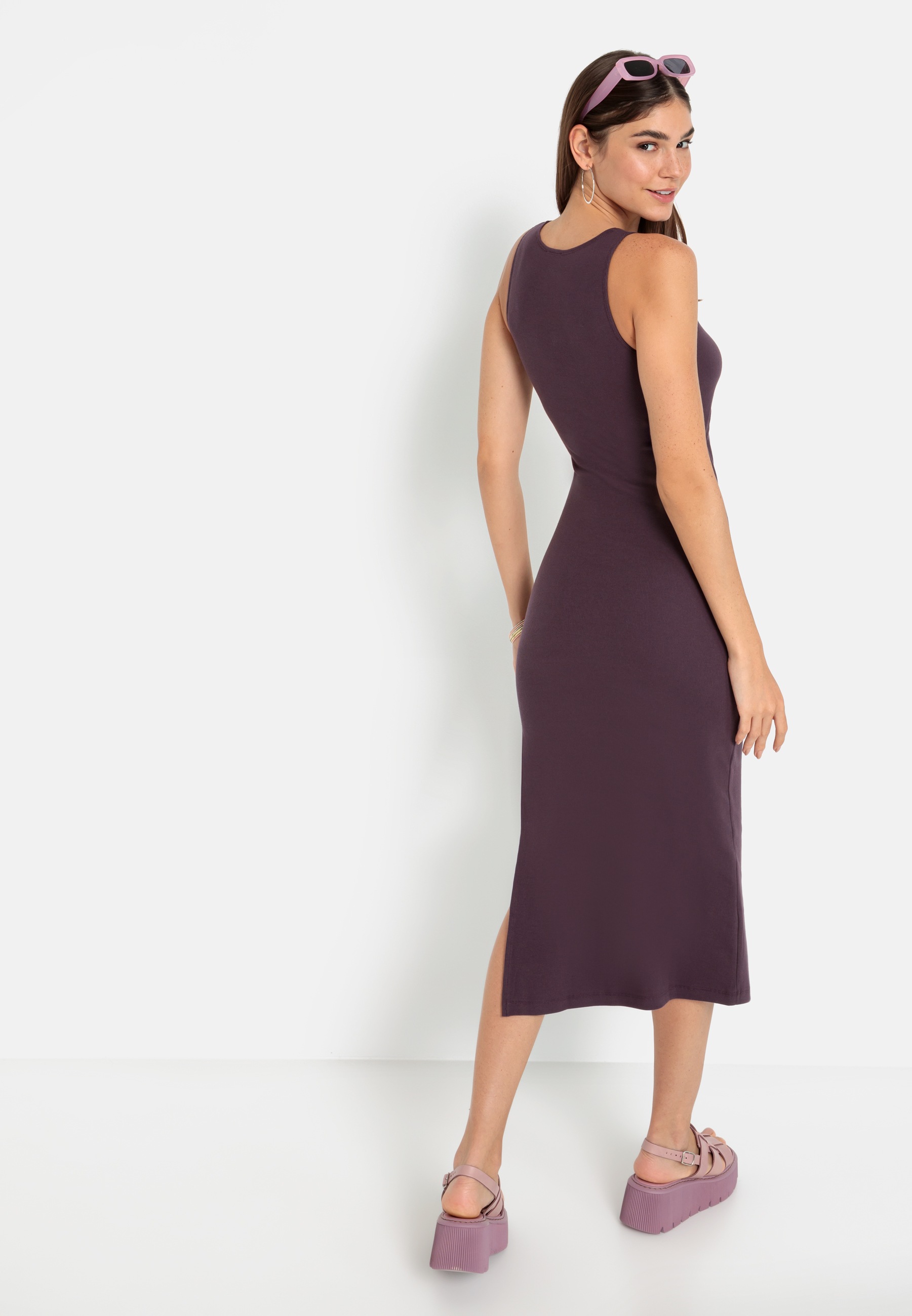 LSCN by LASCANA Midikleid, aus weicher Rippware