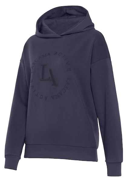 LASCANA ACTIVE Kapuzensweatshirt »- Performance Hoodie mit runder Logostickerei und«, weichen Rippbündchen