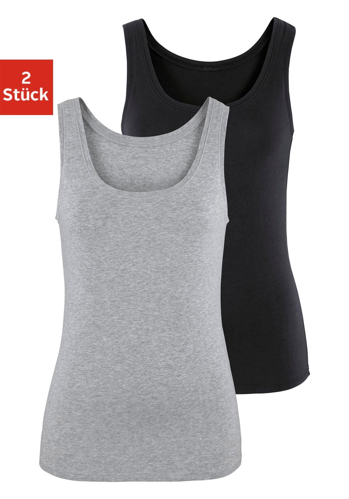 Vivance Tanktop »aus elastischer Baumwoll-Qualität«, (2er-Pack)