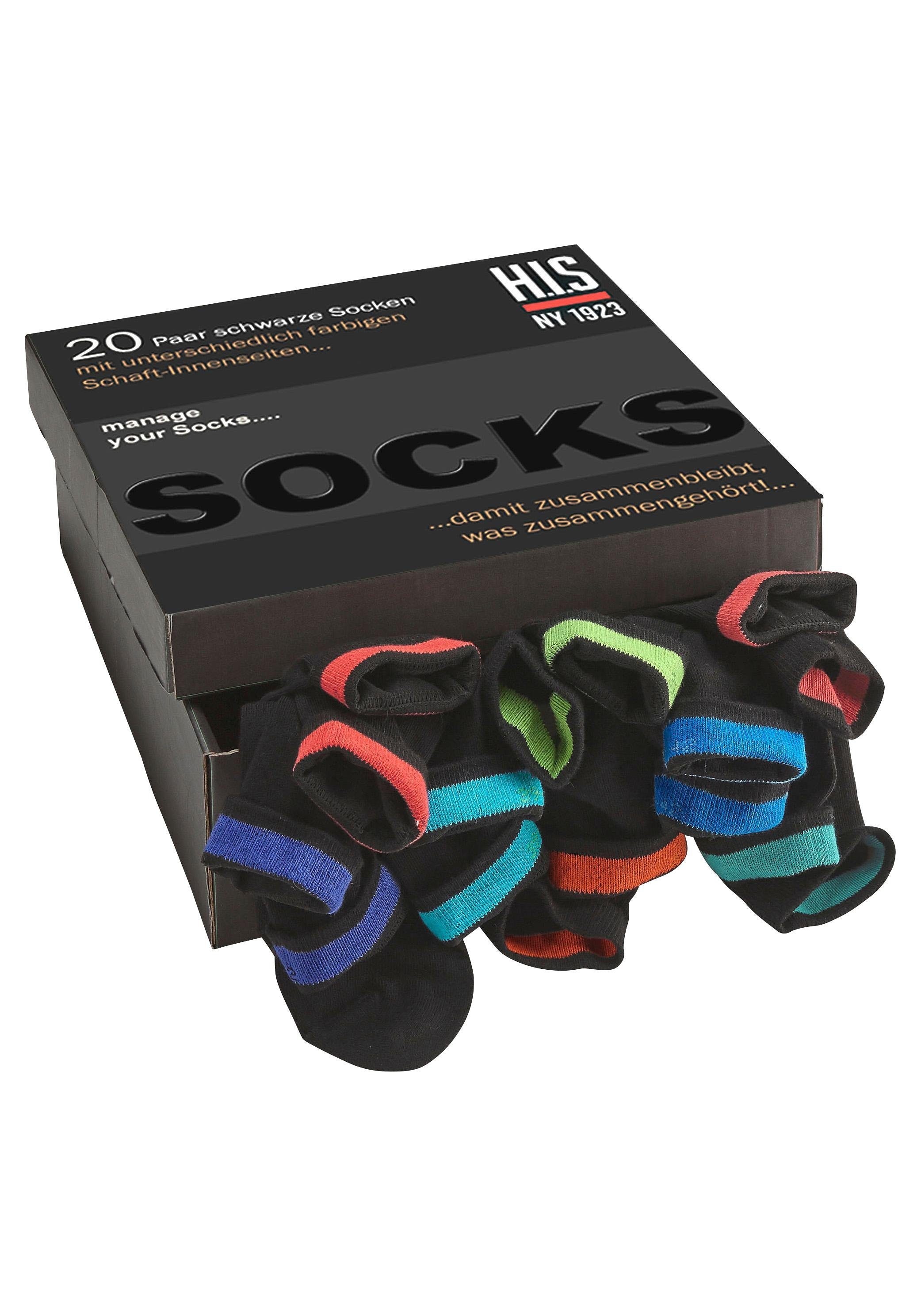 H.I.S Socken, (Set, 20 Paar), in praktischer Geschenkbox » LASCANA |  Bademode, Unterwäsche & Lingerie online kaufen | Lange Socken
