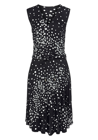 Vivance Jerseykleid, (mit Bindegürtel), mit Punktedruck und V-Ausschnitt, elegantes Sommerkleid