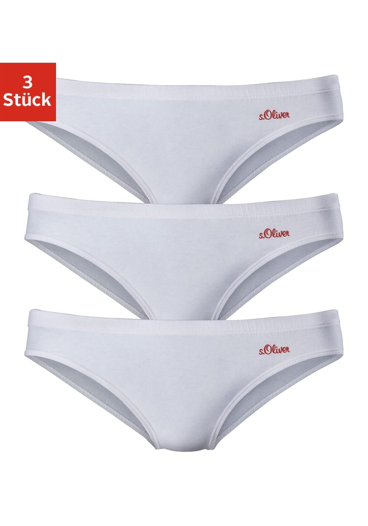 s.Oliver Bikinislip, (Packung, Lingerie St.), Bademode, & » 3 online Unterwäsche elastischer kaufen LASCANA aus Baumwoll-Qualität 