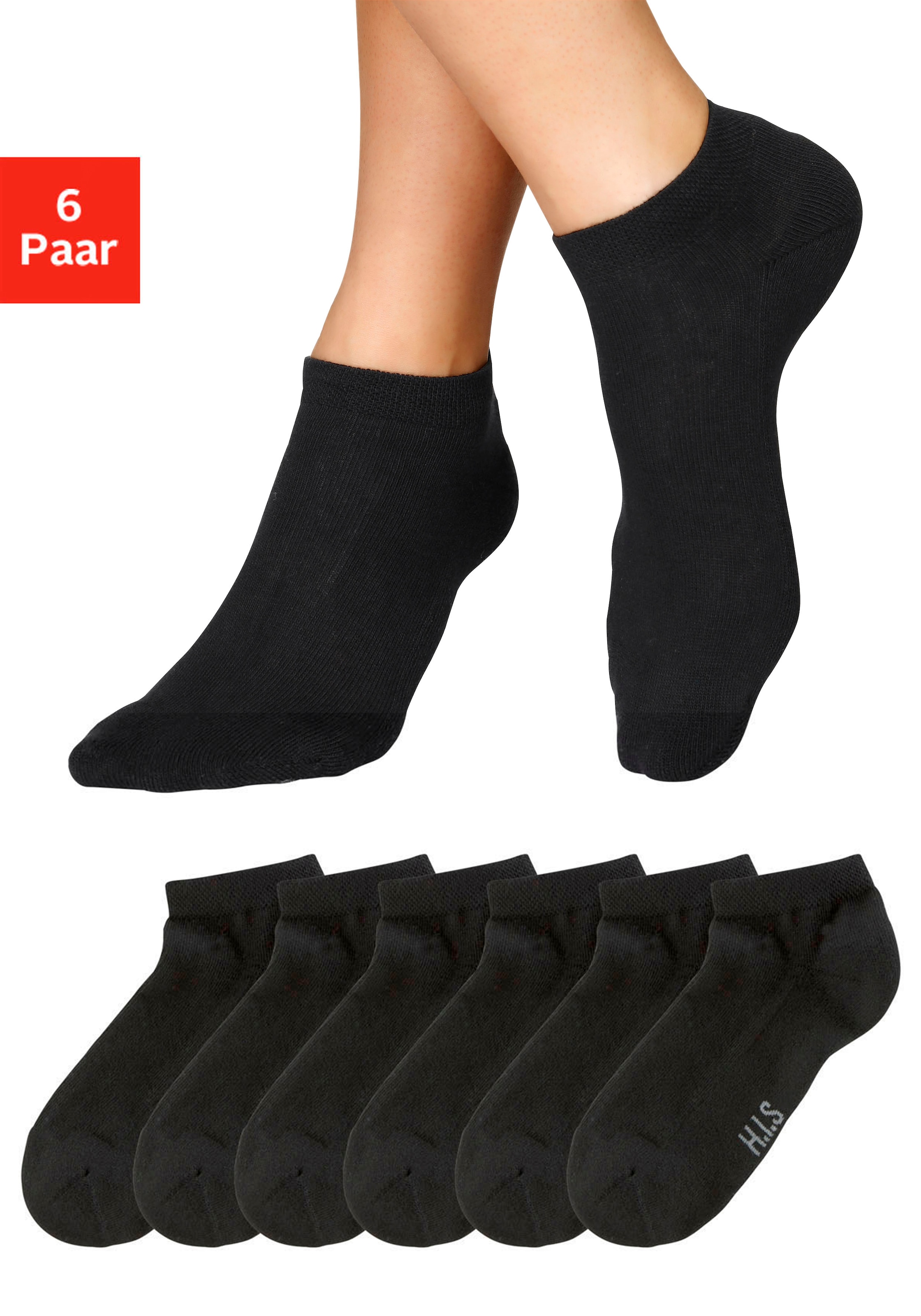 H.I.S Sneakersocken, (Set, 6 Paar), mit weicher Frotteesohle