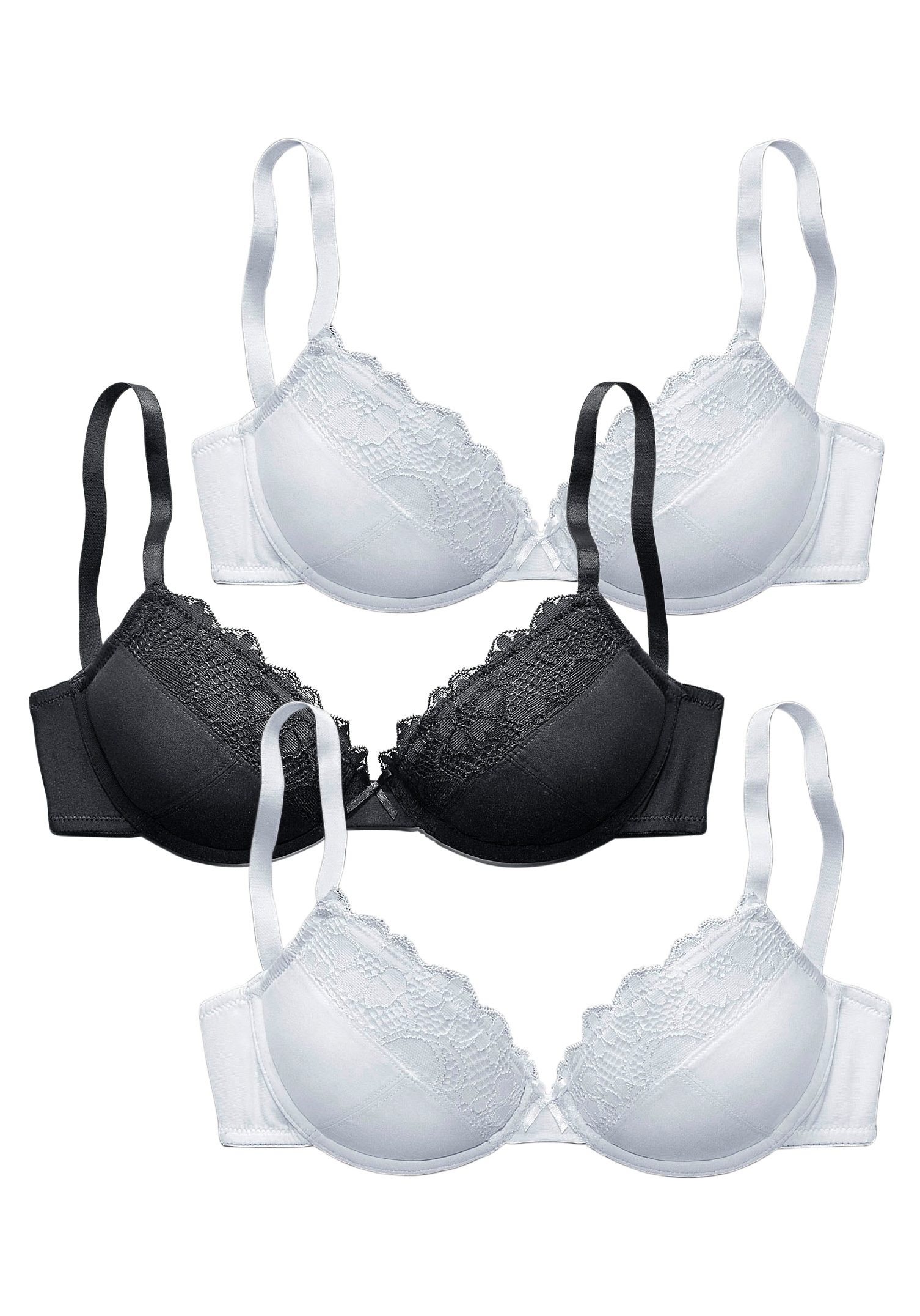 petite fleur Push-up-BH, (Packung, 3 Stück), mit Bügel, Dessous » LASCANA