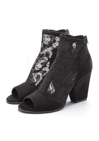 LASCANA Stiefelette, mit elastischer Spitze, modischer Blockabsatz, Sandalette, Ankle Boots