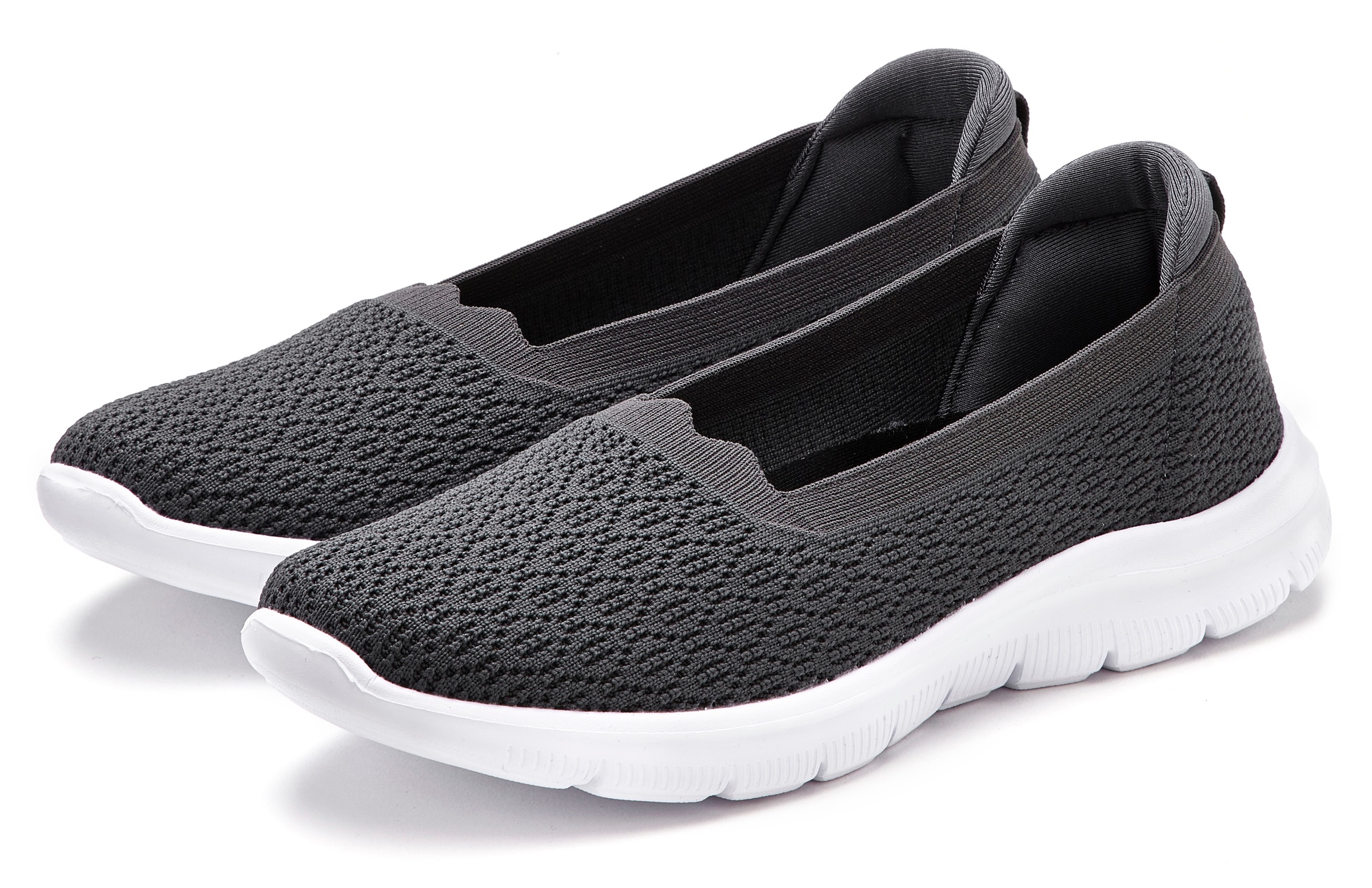 LASCANA Sneaker Ballerinas, Slip-In Slipper, Freizeitschuh, ultraleicht, Meshmaterial VEGAN
