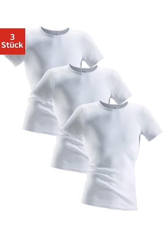 Clipper Unterhemd, (3 St.), aus Doppelripp, T-Shirt, Unterziehshirt, Kurzarm T-Shirt