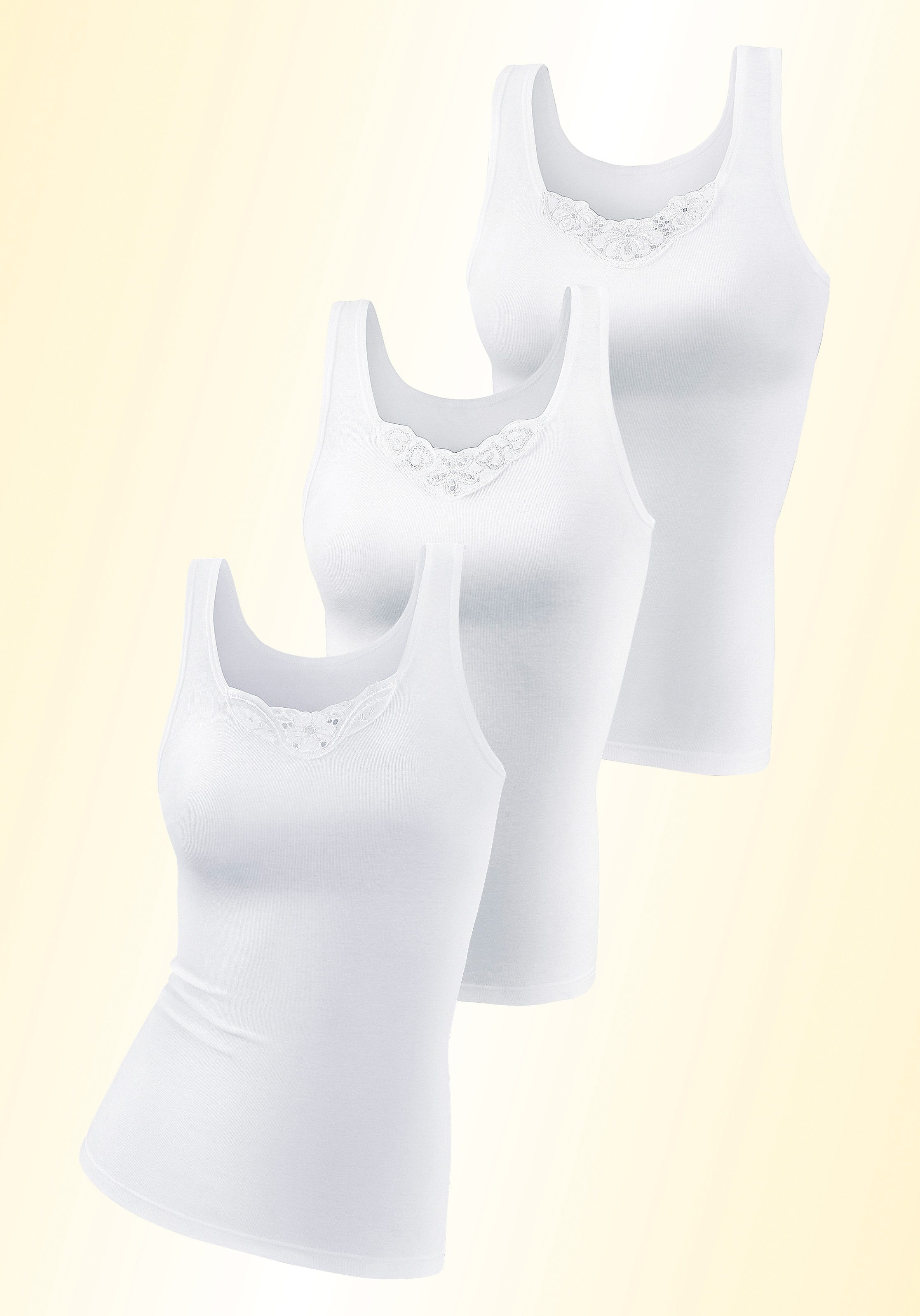 petite fleur Unterhemd, (Packung, 3 St., 3er-Pack), aus reiner Baumwolle, Tanktop, Unterziehshirt