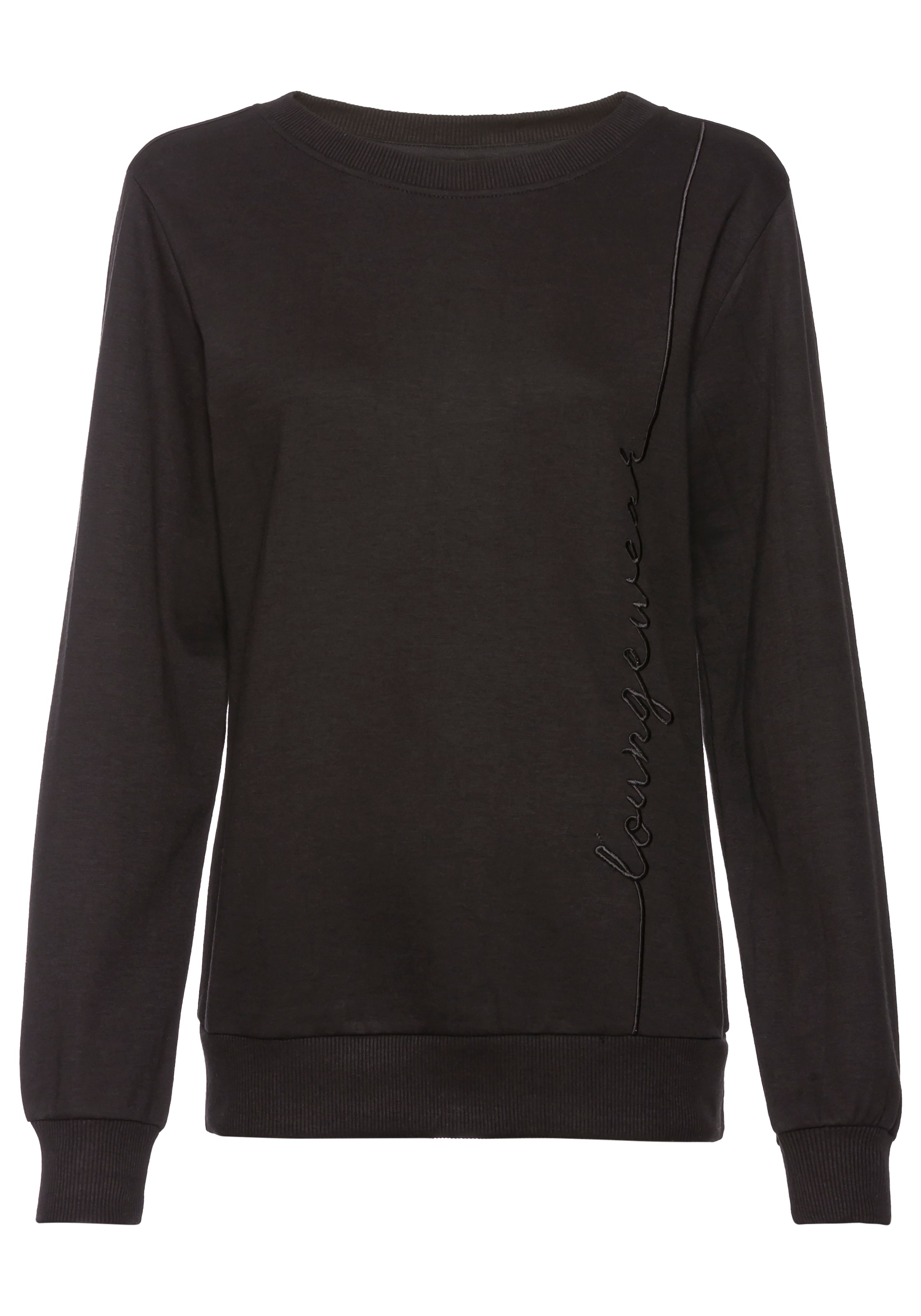 Vivance Longsweatshirt, mit Loungewear Stickerei, Loungeshirt