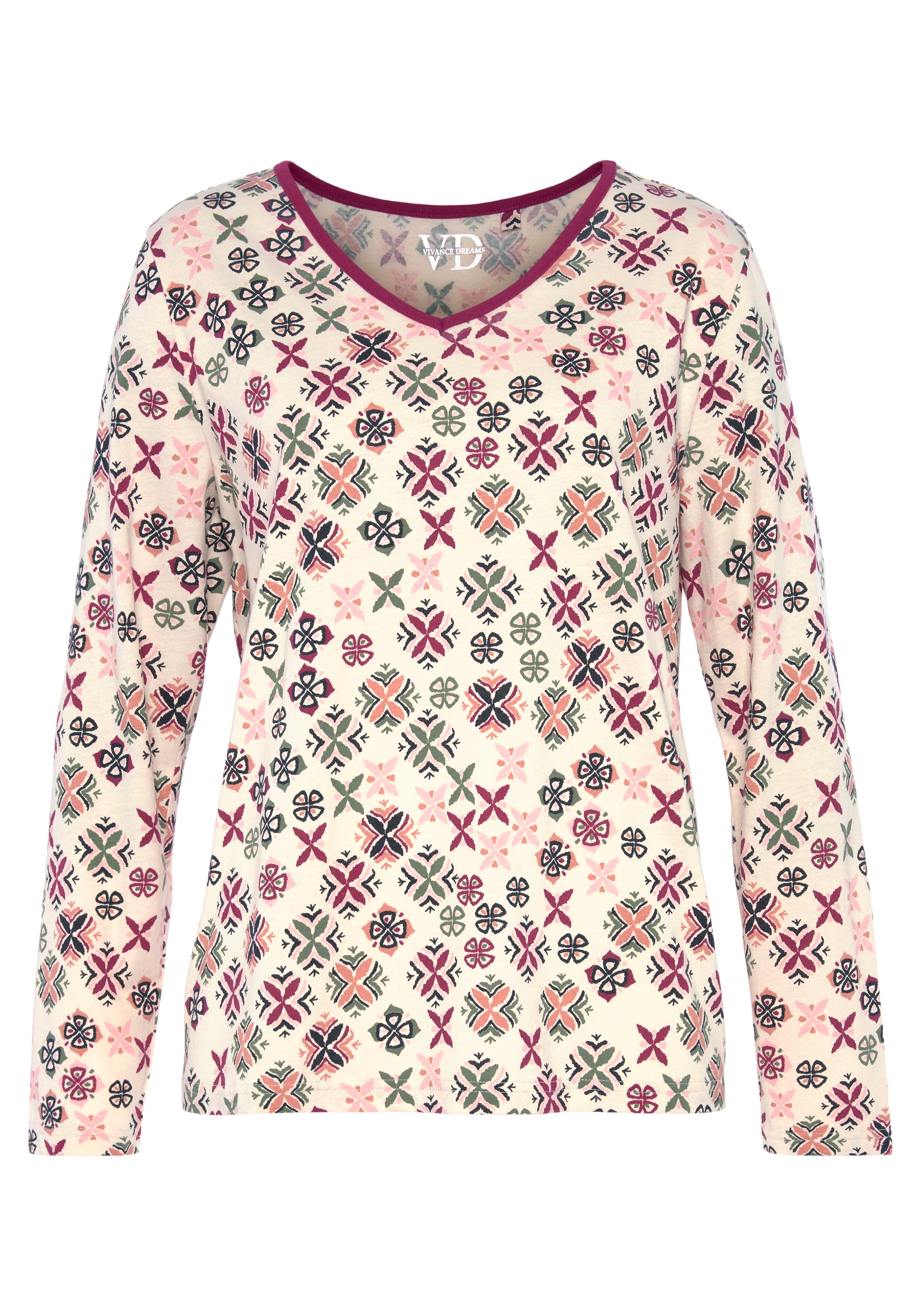Vivance Dreams Pyjama, (Packung, 2 tlg.), grafisch-floralem Bademode, mit Lingerie LASCANA » & online | kaufen Alloverdruck Unterwäsche