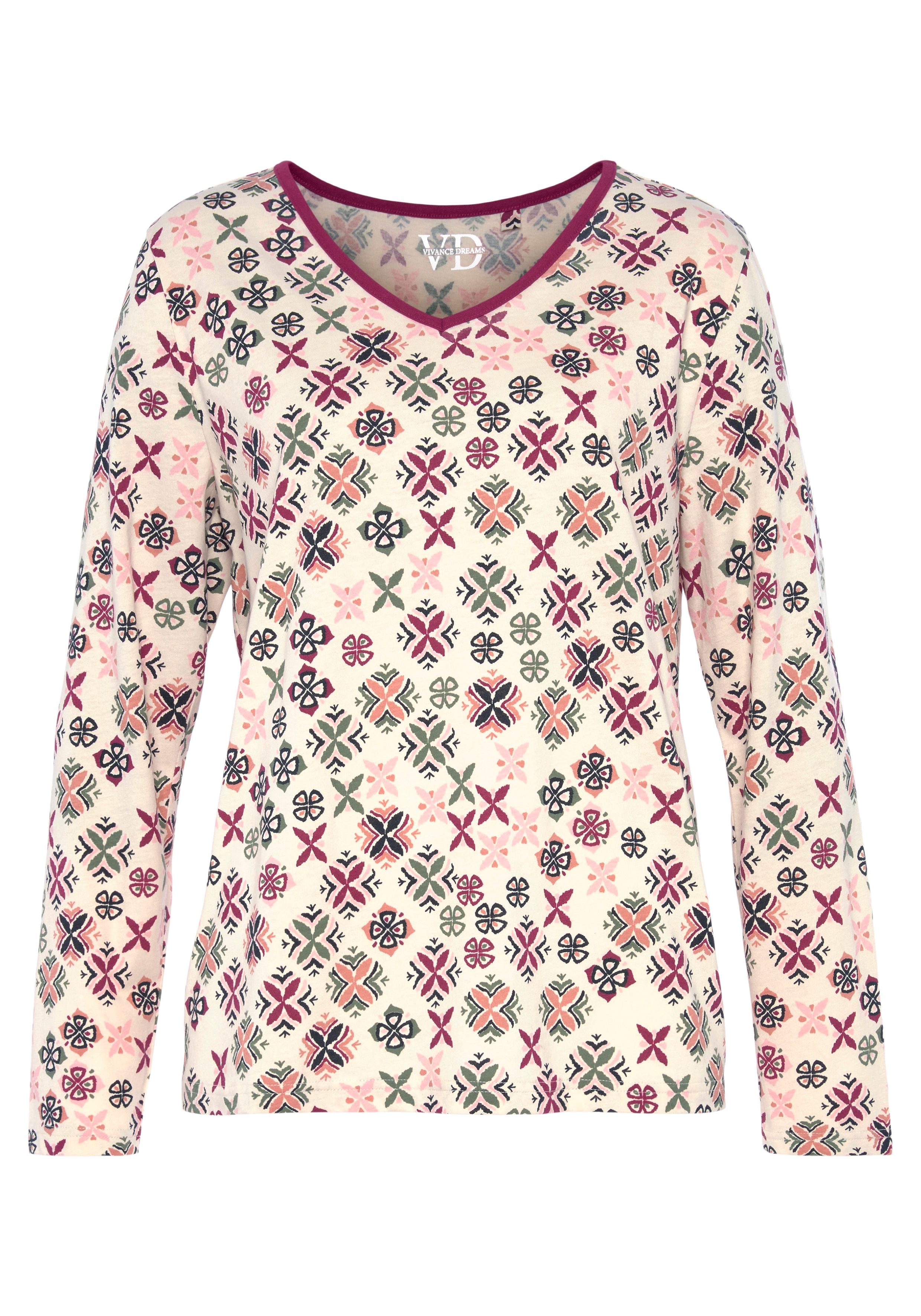 Vivance Dreams Pyjama, (Packung, 2 tlg.), mit grafisch-floralem  Alloverdruck » LASCANA | Bademode, Unterwäsche & Lingerie online kaufen