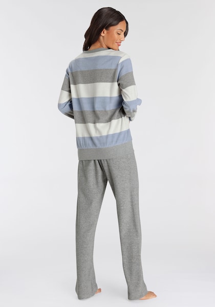 Vivance Dreams Pyjama, (2 tlg.), aus weichem Frottée und mit Colorblock Streifen