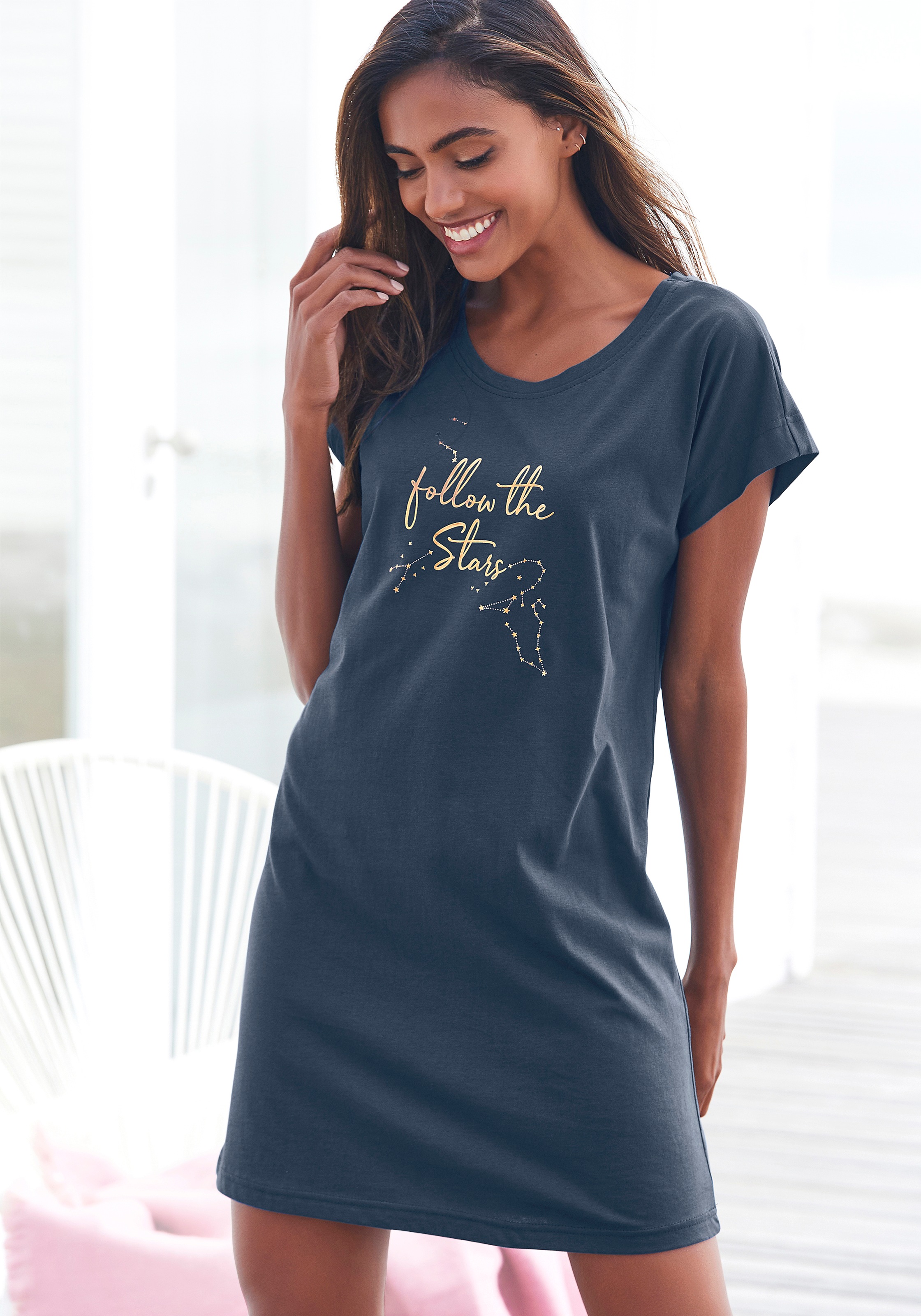 Vivance Dreams Lingerie Galaxy-Muster » | kaufen Sleepshirt, online LASCANA Bademode, & mit Unterwäsche
