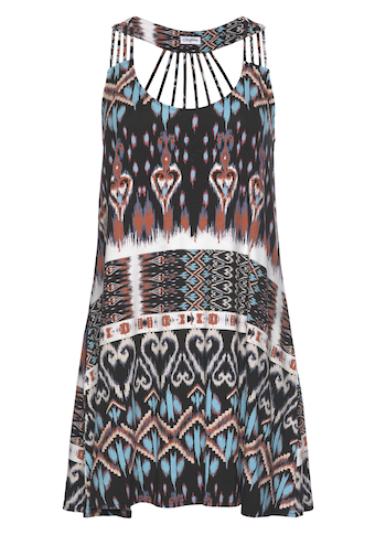 Buffalo Strandkleid, mit besonderem Trägerdesign und Ethnoprint, Minikleid, Sommerkleid