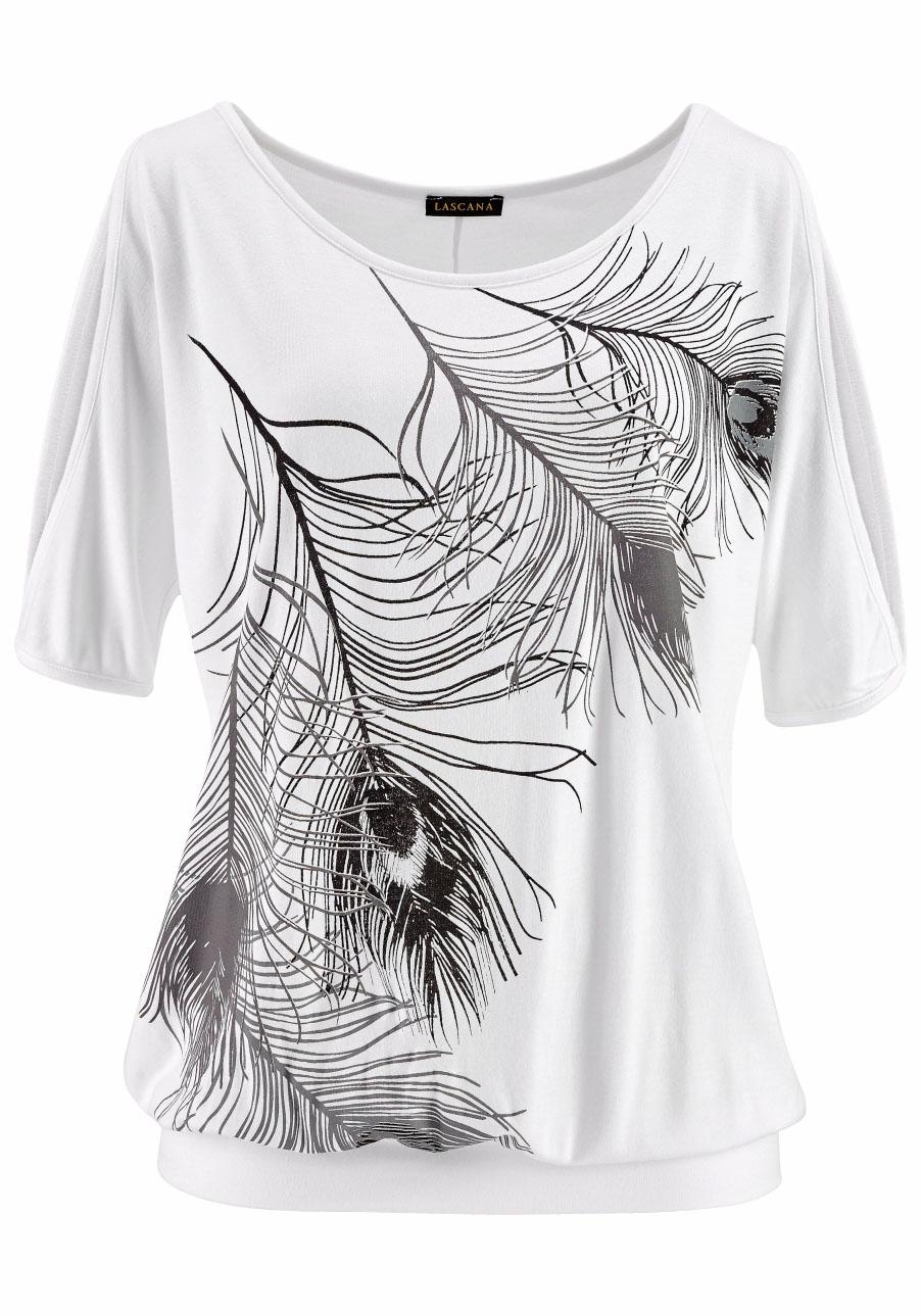 | Ärmeln, » LASCANA Lingerie Strandshirt, den an online Kurzarmshirt, schulterfrei Bademode, Schlitzen Unterwäsche & kaufen LASCANA mit