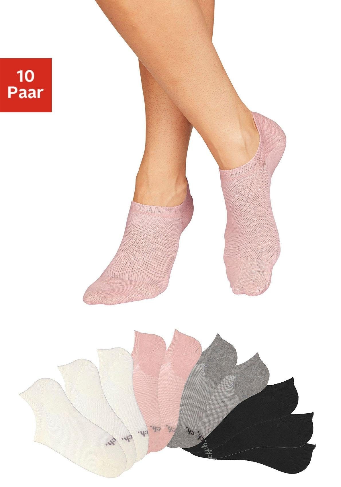 Bench. Sneakersocken, (Set, 10 Paar), mit Pikeestruktur