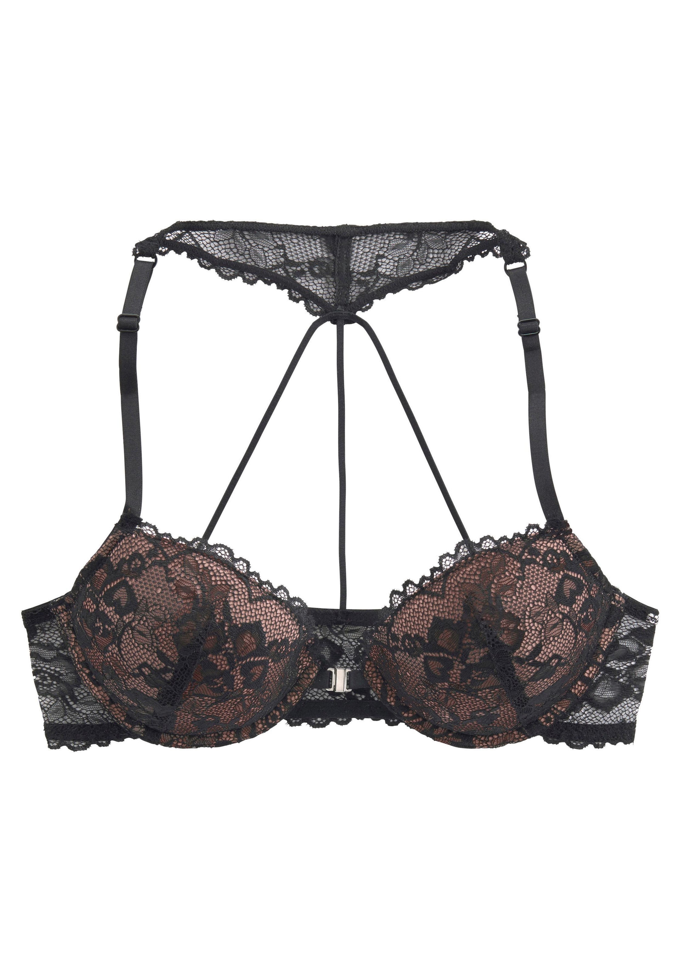 LASCANA Push-up-BH, mit dekorativem Spitzenrücken im Bänderdesign, sexy Dessous