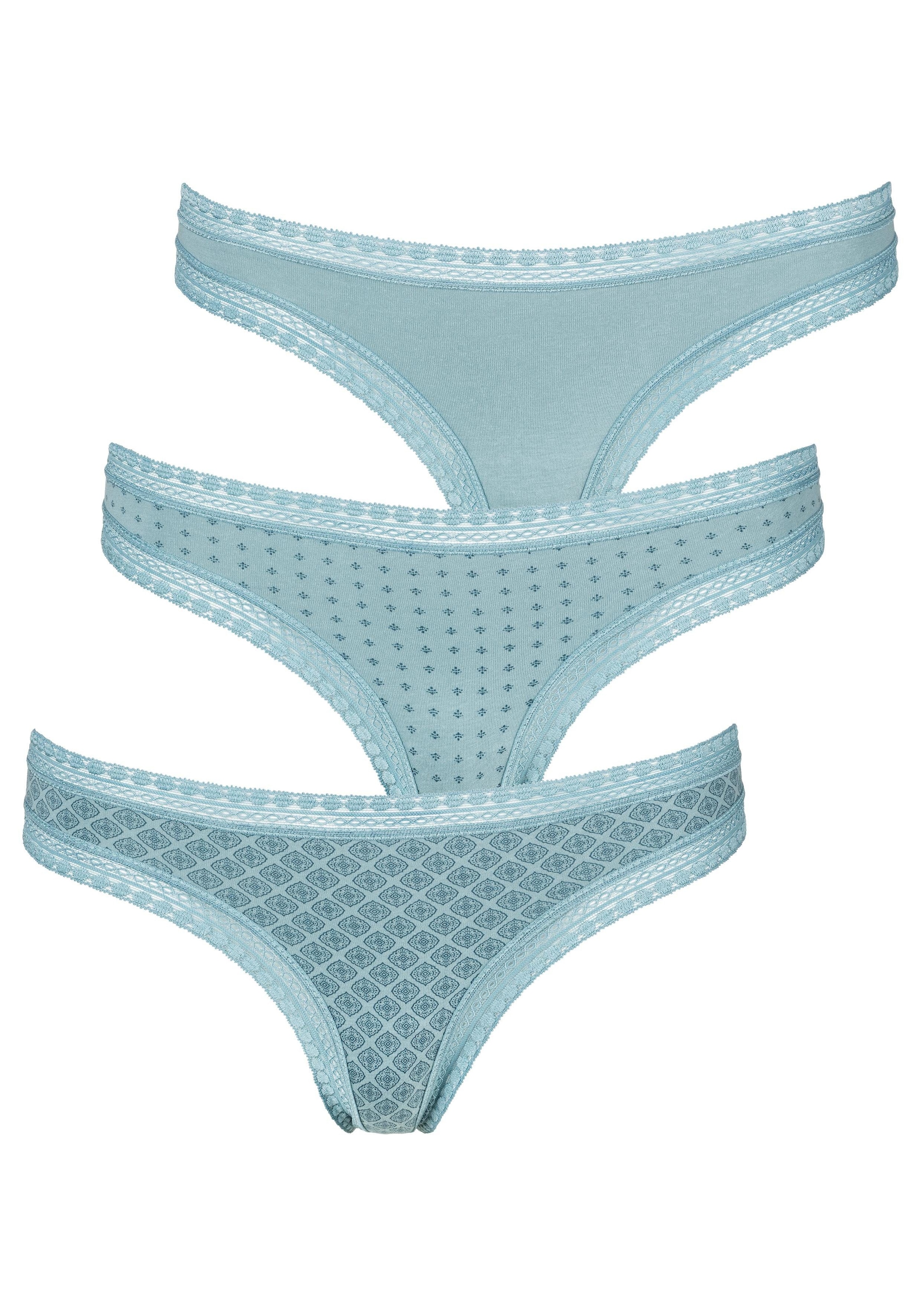 & Baumwolle String, elastischer weicher (Packung, LASCANA mit St.), | 3 Unterwäsche online Bademode, Lingerie kaufen LASCANA Spitze » aus