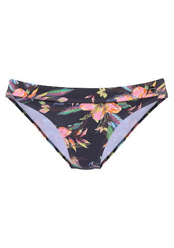 LASCANA Bikini-Hose »Malia«, mit Umschlagbund mit tropischem Print