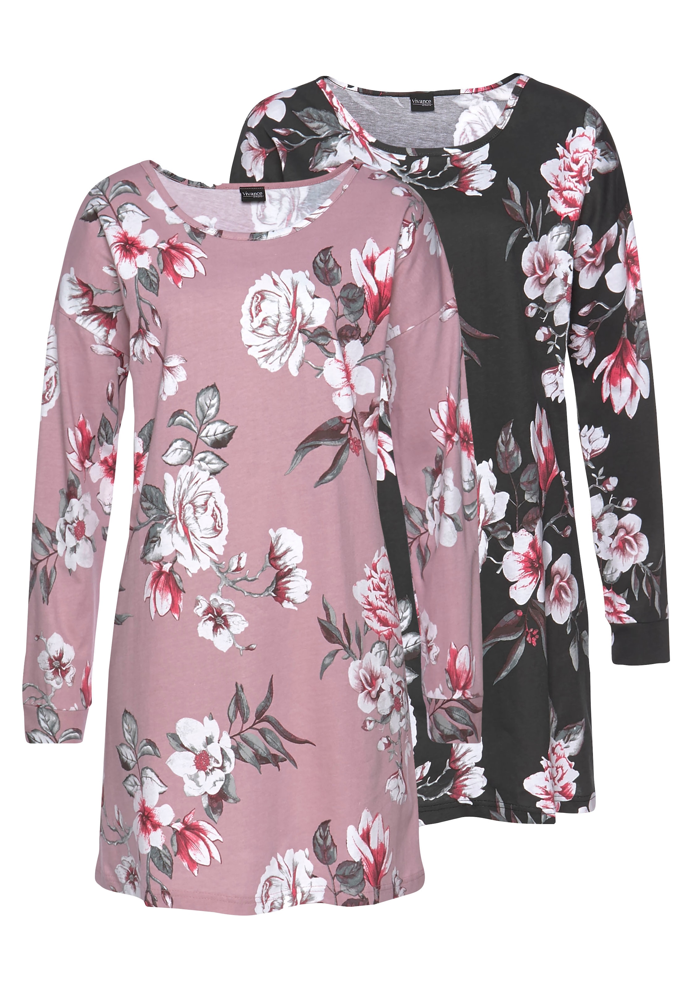 Bademode, Lingerie mit großem Nachthemd, | Vivance Blumendruck online Unterwäsche » Dreams & LASCANA kaufen
