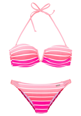 Venice Beach Bandeau-Bikini, mit Farbverlauf