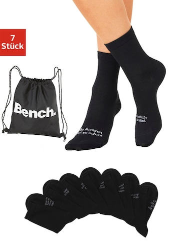 Bench. Socken, (7 Paar), mit Turnbeutel