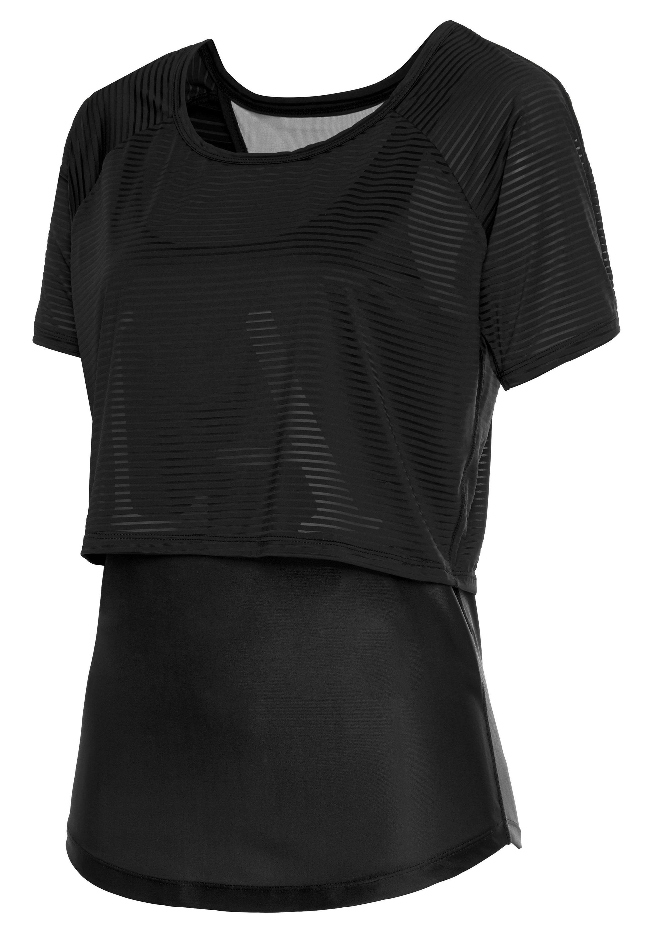 Bademode, | kaufen LASCANA Layer-Design Mauve«, im in Lingerie online LASCANA ACTIVE & 2 » Unterwäsche Funktionsshirt 1 »Digital T-Shirt