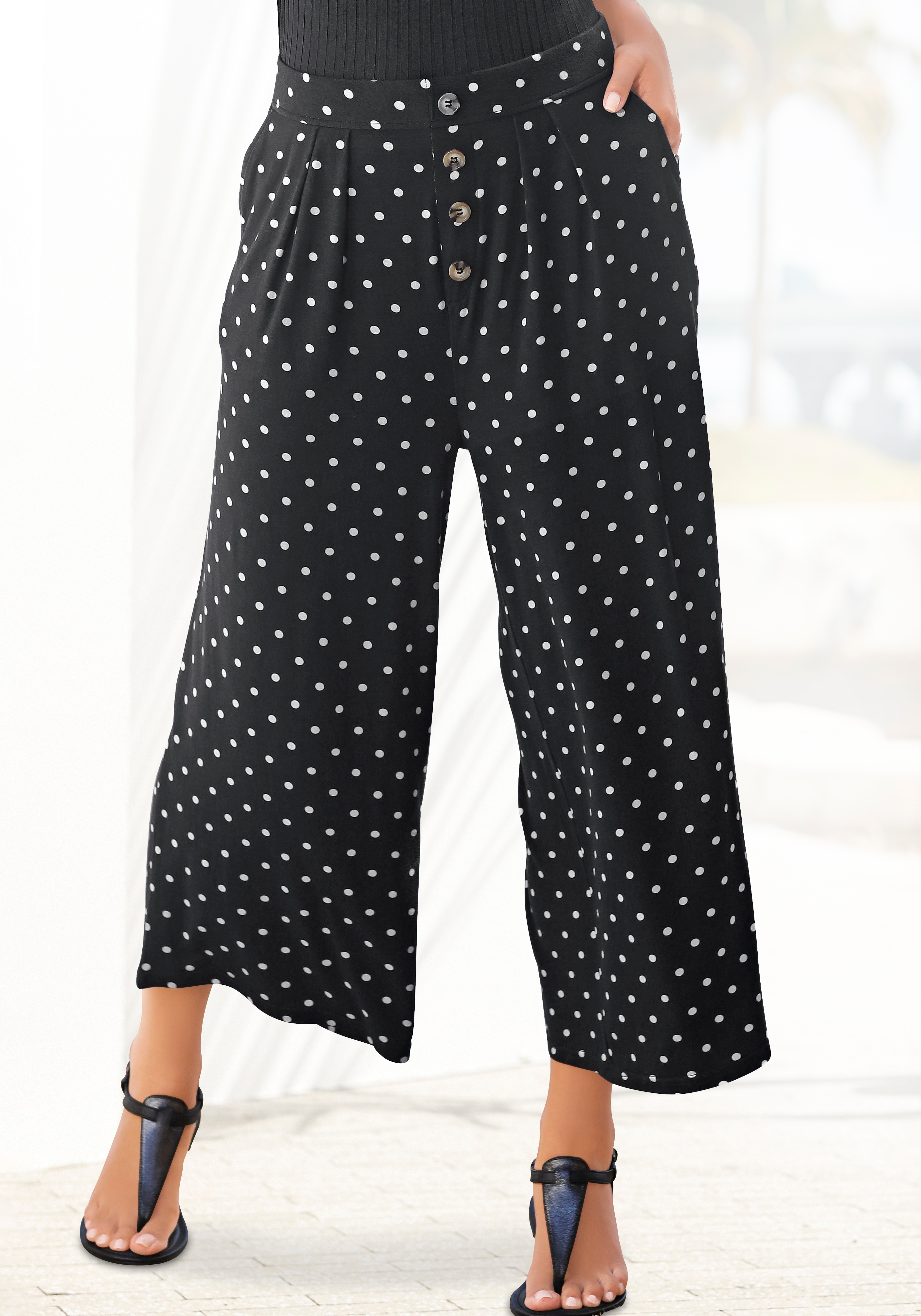 LASCANA Culotte, mit Punktedruck und Taschen, elatischer Bund, 7/8-Hose,  Jerseyhose » LASCANA | Bademode, Unterwäsche & Lingerie online kaufen