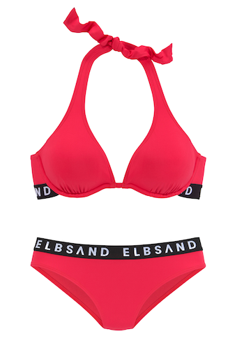 Elbsand Bügel-Bikini, mit kontrastfarbenen Markenschriftzügen
