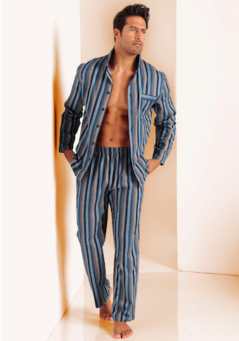 H.I.S Pyjama, weich aus Flanell im Streifendesign