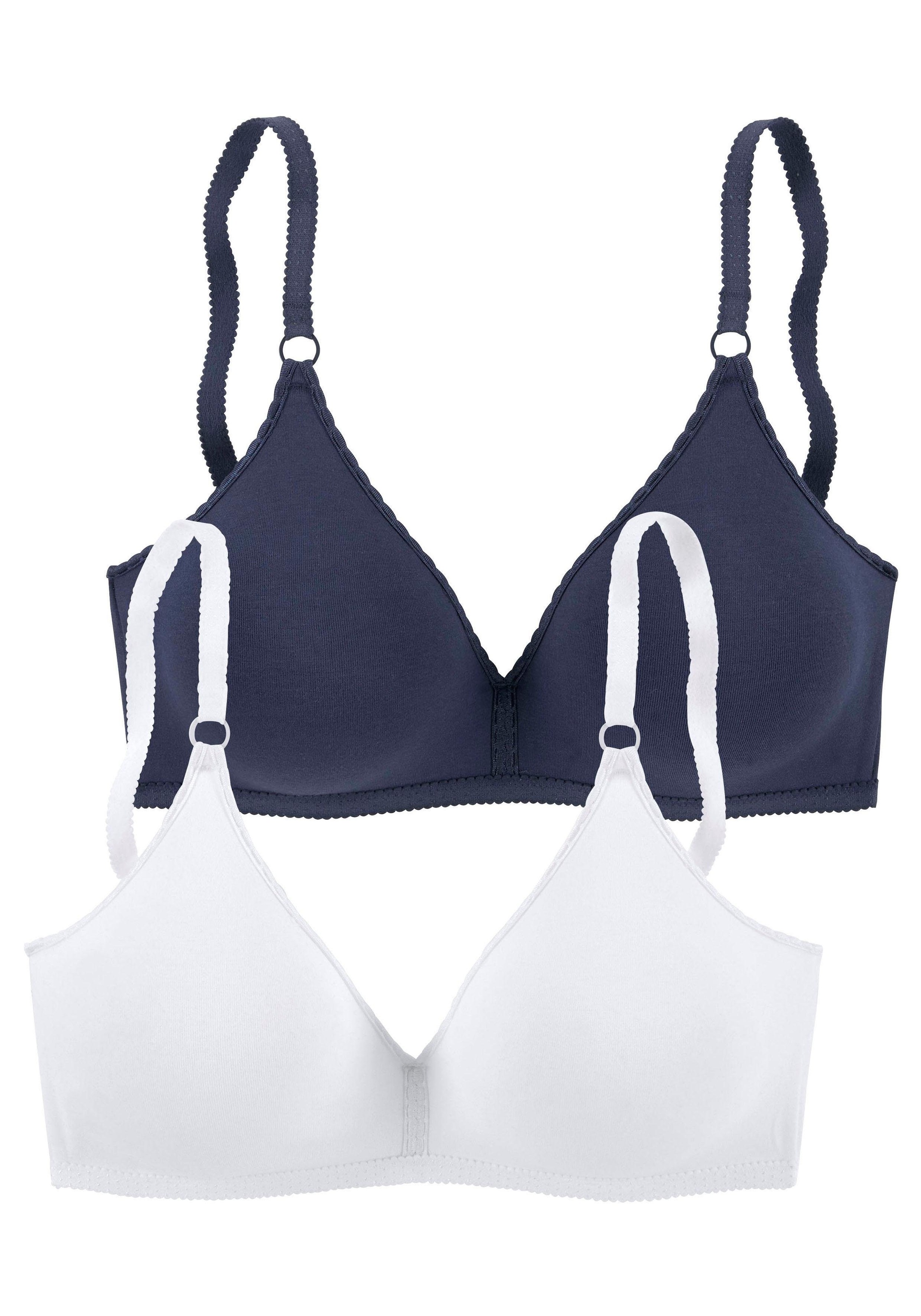 petite fleur Bralette-BH, (Packung, 2 Stück), ohne Bügel aus angenehm weicher Baumwollqualität