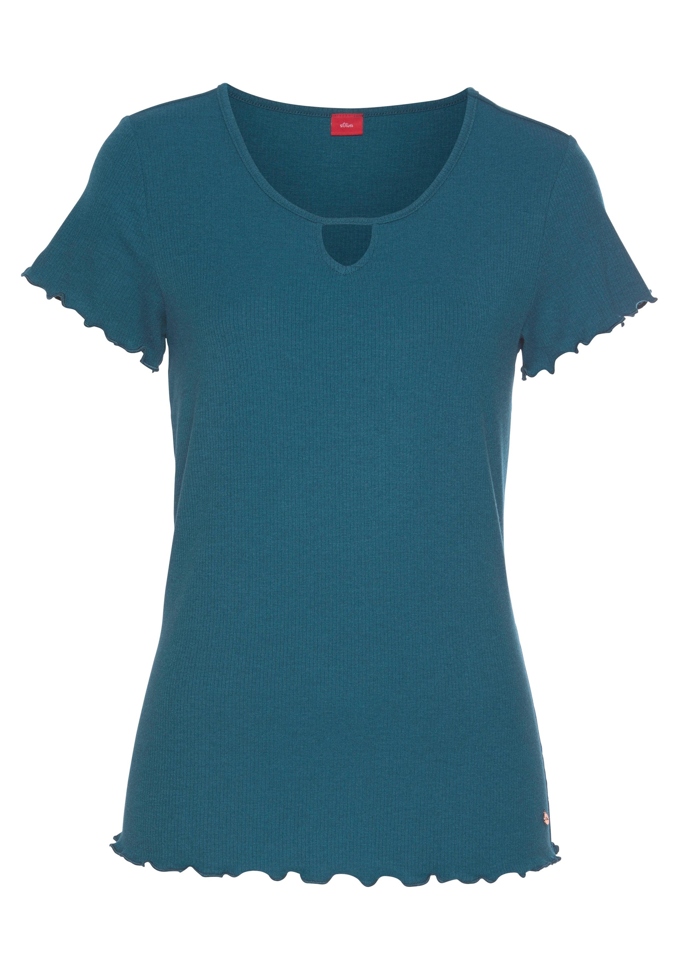 s.Oliver T-Shirt, aus Kräuselsäumen | Bademode, Unterwäsche kaufen online » Stoff Lingerie mit LASCANA geripptem 