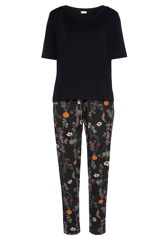LASCANA Pyjama, (2 tlg.), mit Wildblumen Muster