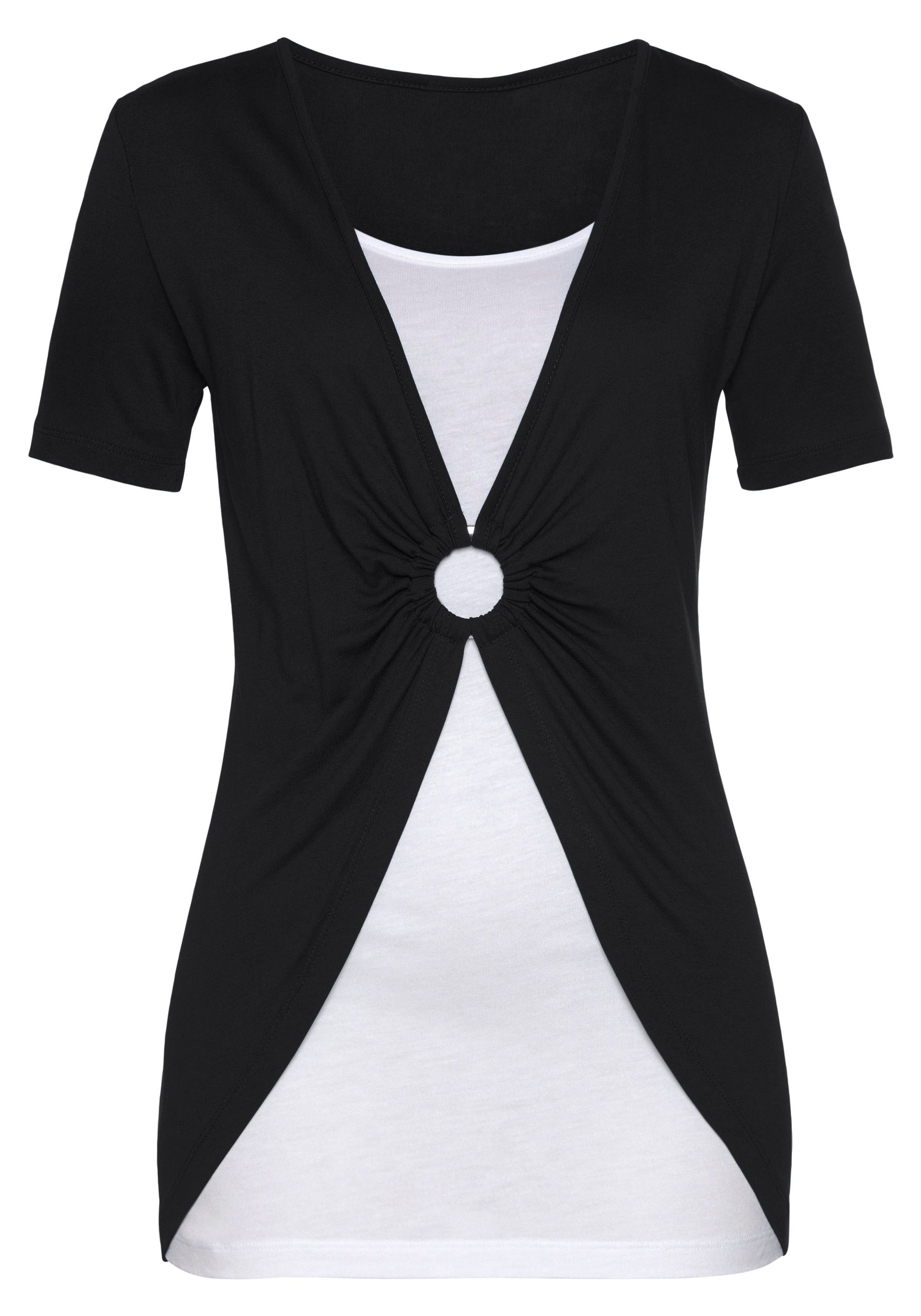 » & kaufen 2-in-1-Shirt, online Vivance Ringdetail mit vorne Lingerie | Unterwäsche Bademode, LASCANA
