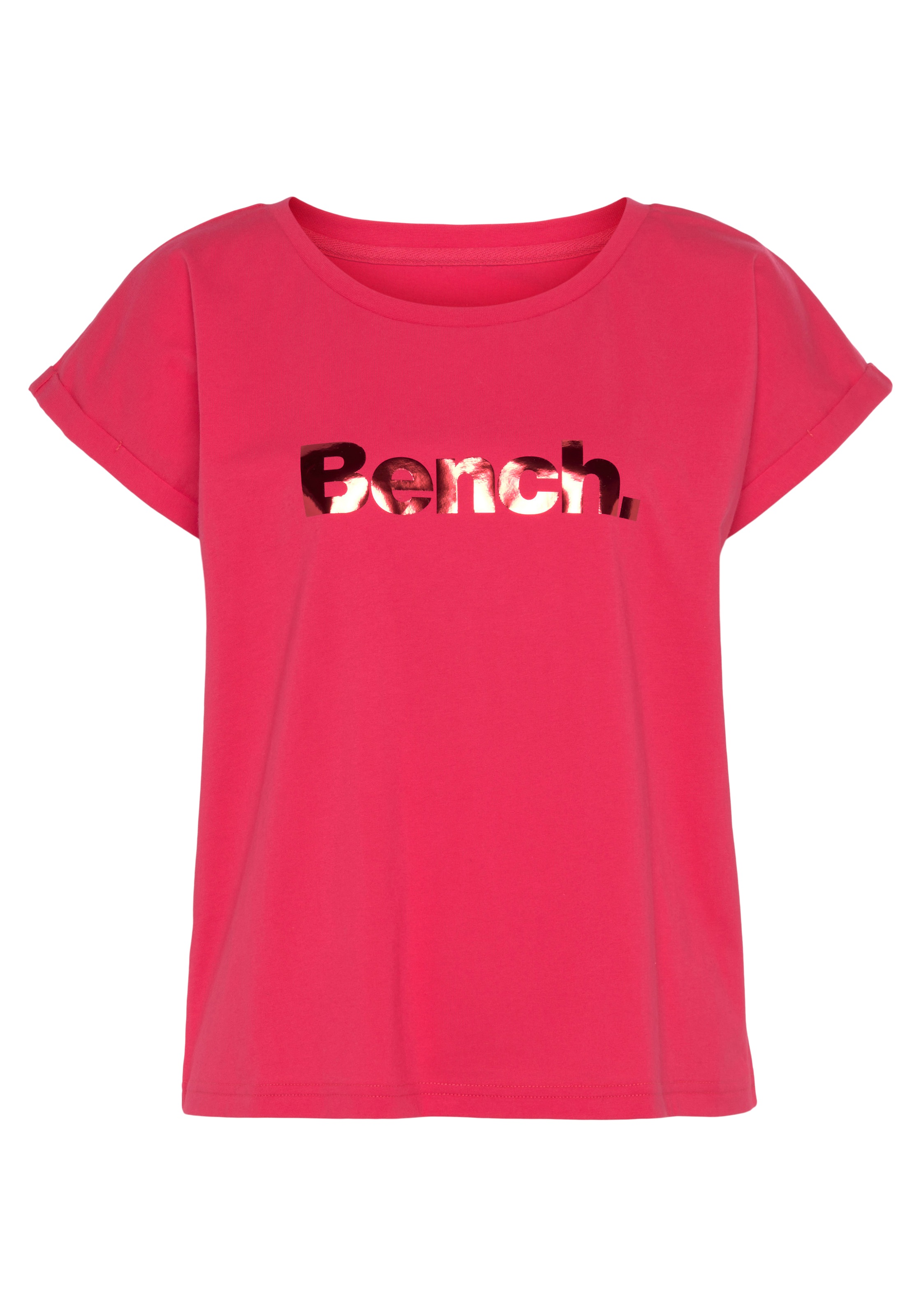 Bench. Loungewear T-Shirt »-Kurzarmshirt, Loungeshirt«, mit glänzendem Logodruck, Loungewear