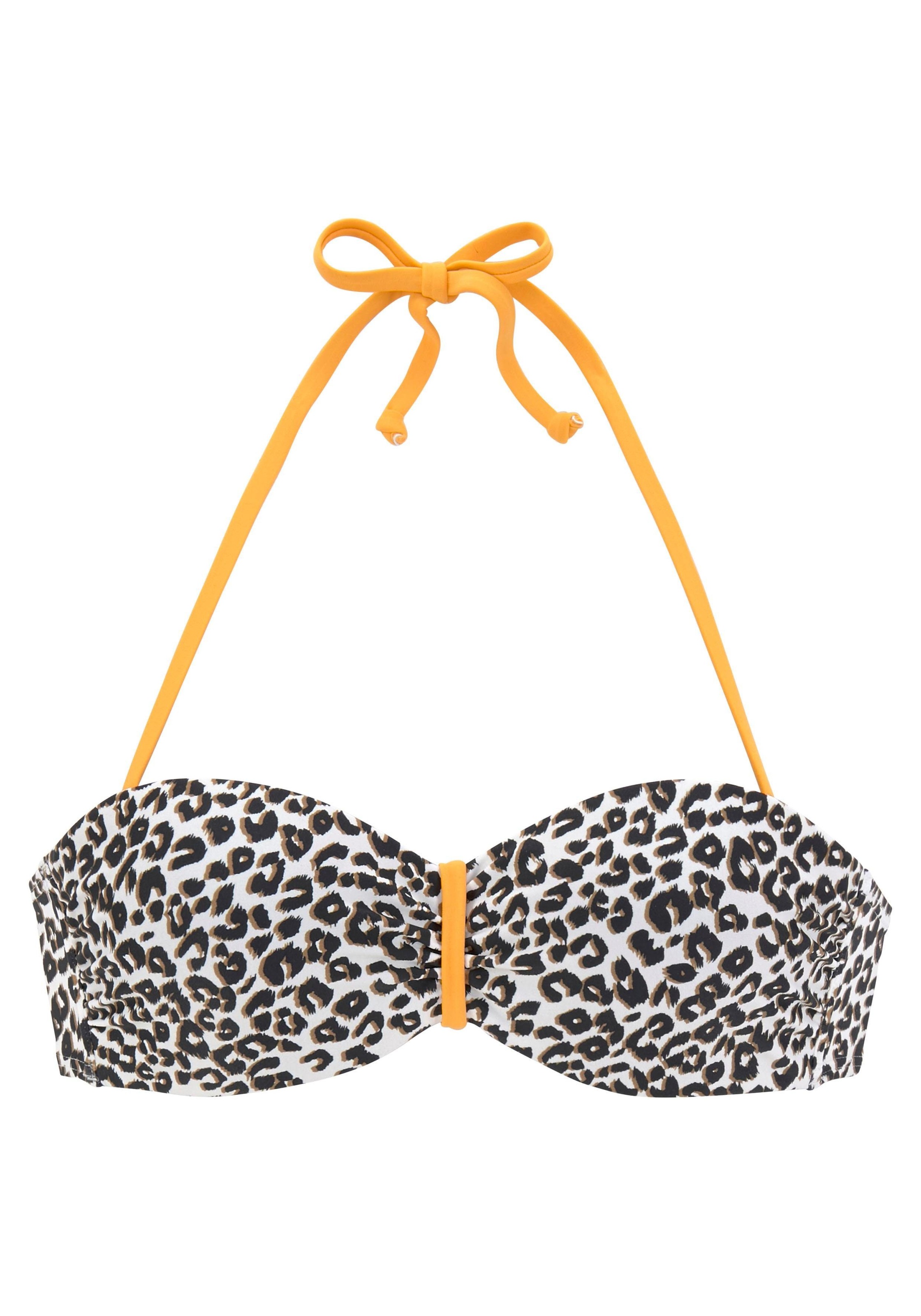 Buffalo Bügel-Bandeau-Bikini-Top Details » »Kitty«, und LASCANA kaufen mit Unterwäsche kontrastfarbenen Animalprint | Lingerie & online Bademode